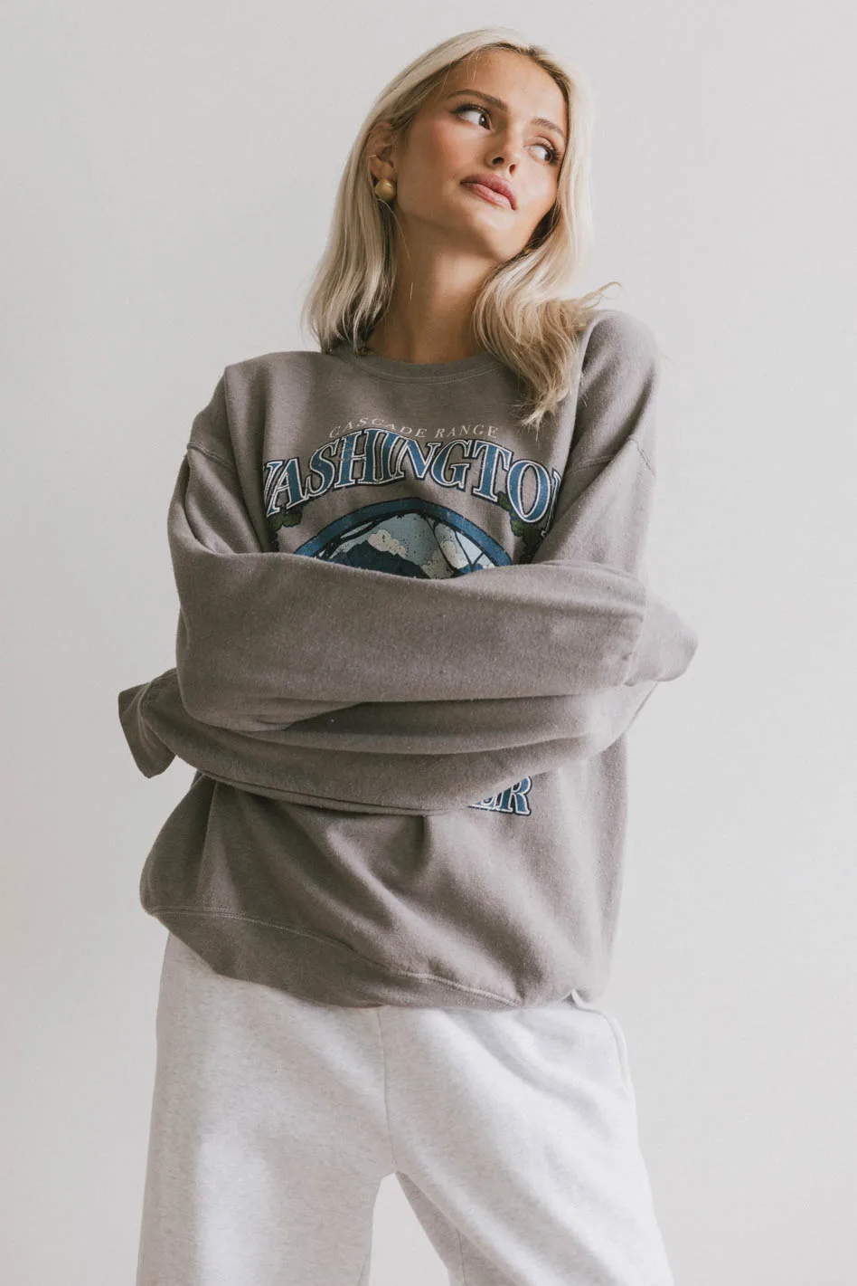 Mount Rainier Crewneck in Grey - FINAL SALE - Image 5