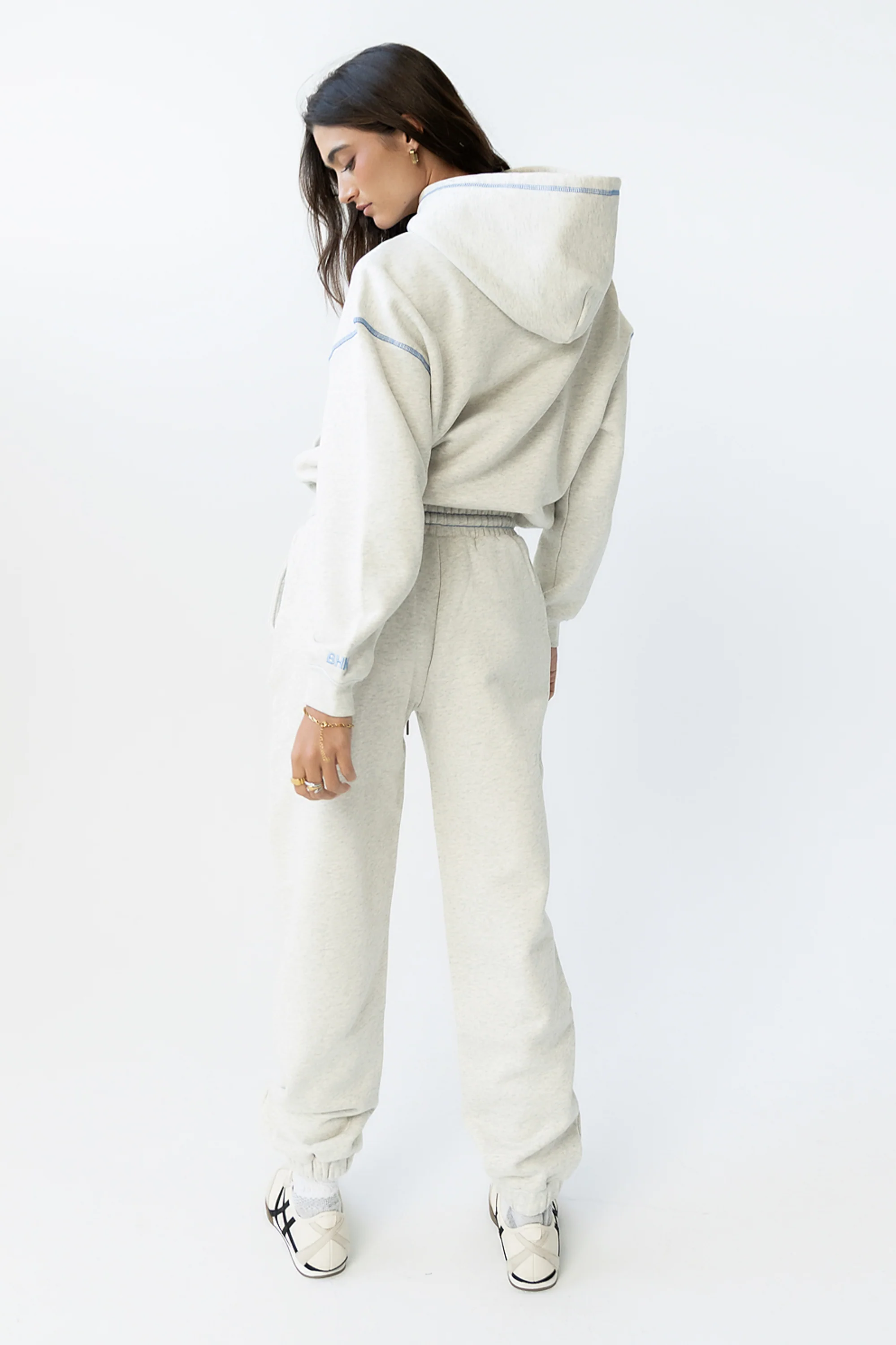 Mozie Contrast Joggers in Grey - FINAL SALE - Image 3