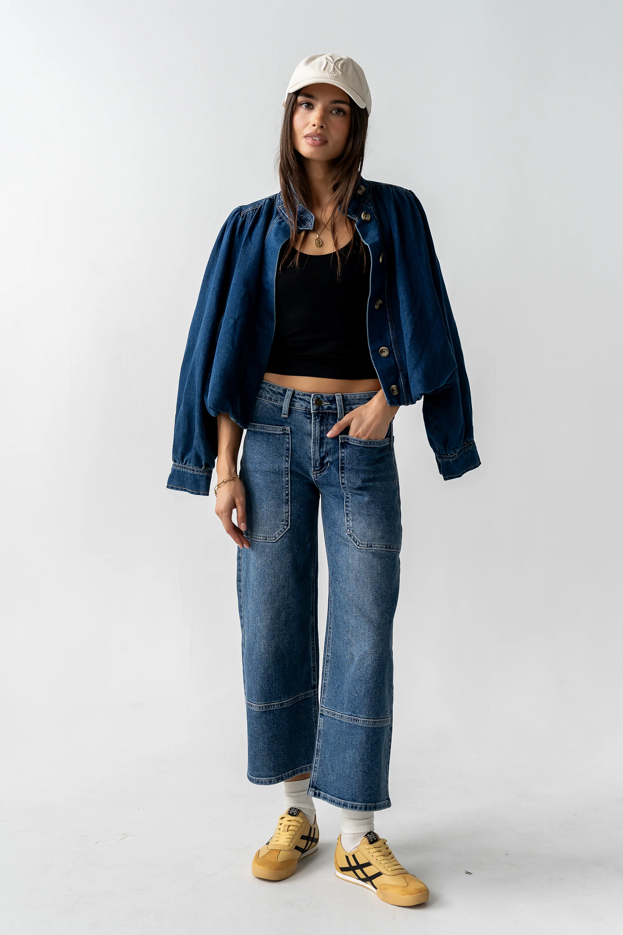 Mylah Wide Leg Jeans in Medium Wash - Image 3