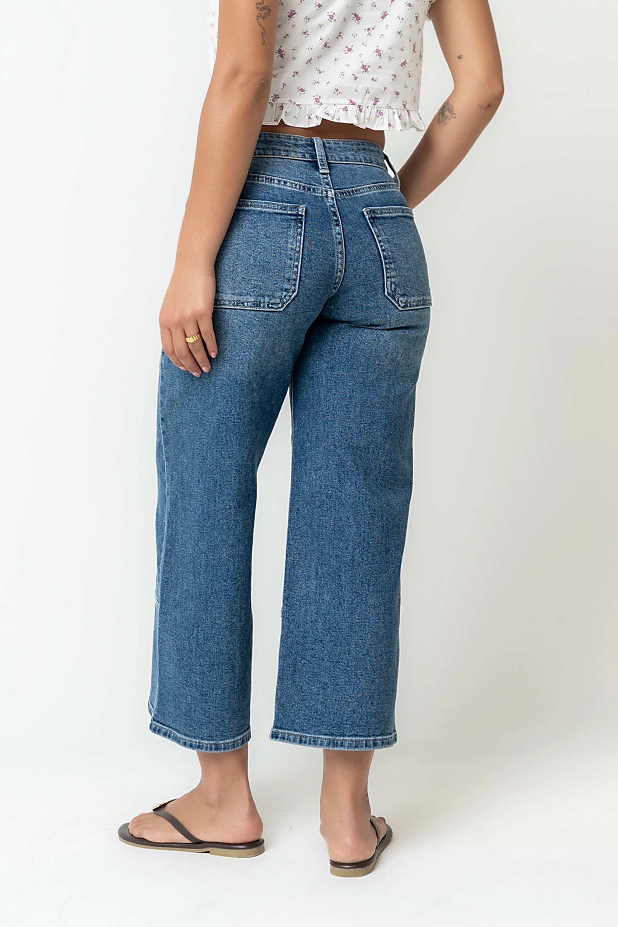 Mylah Wide Leg Jeans in Medium Wash - Image 6