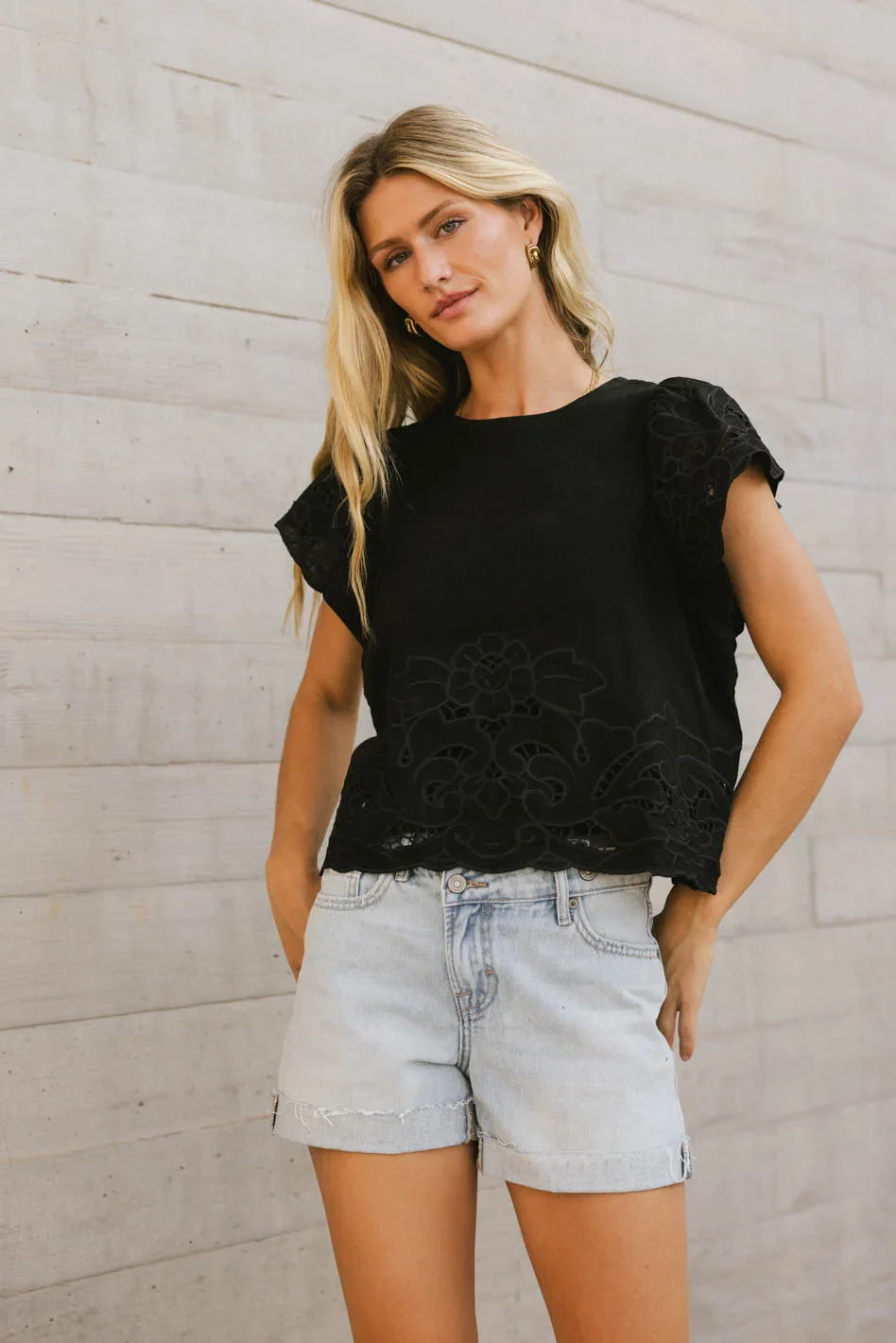 Myra Embroidered Blouse in Black - FINAL SALE - Image 4