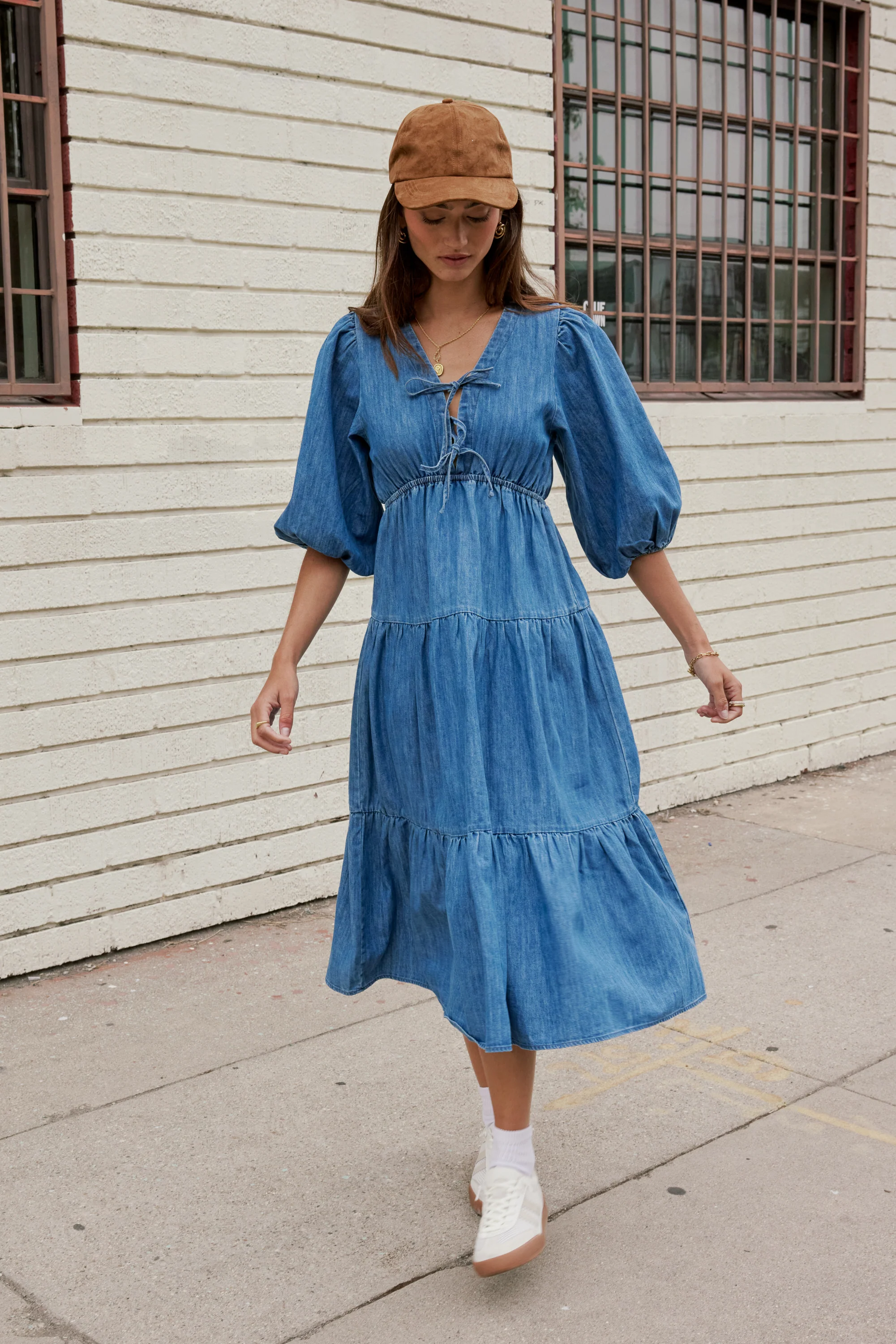 Nadia Midi Dress in Light Wash - FINAL SALE - Image 6