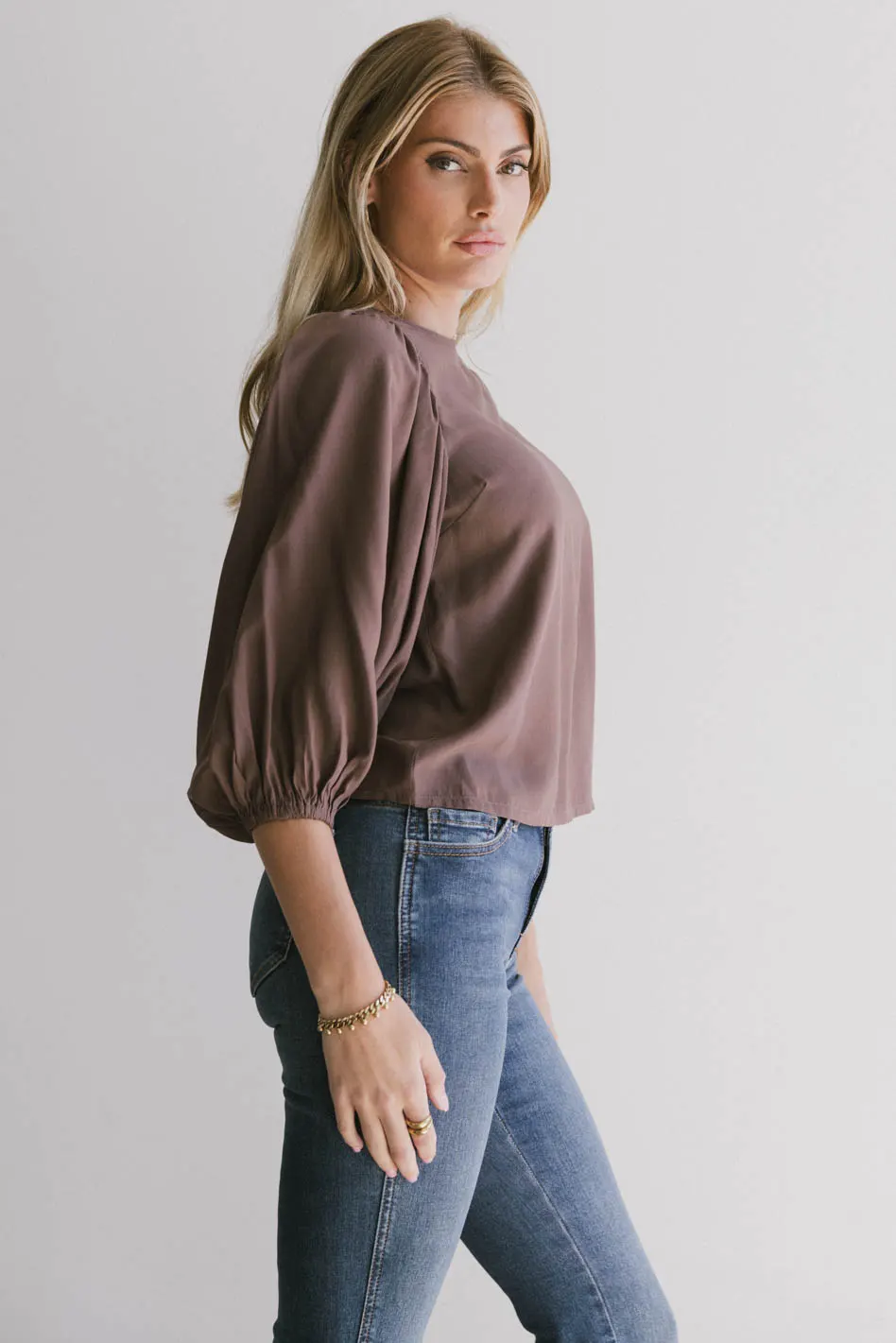 Nadine Blouse in Mauve - FINAL SALE - Image 3