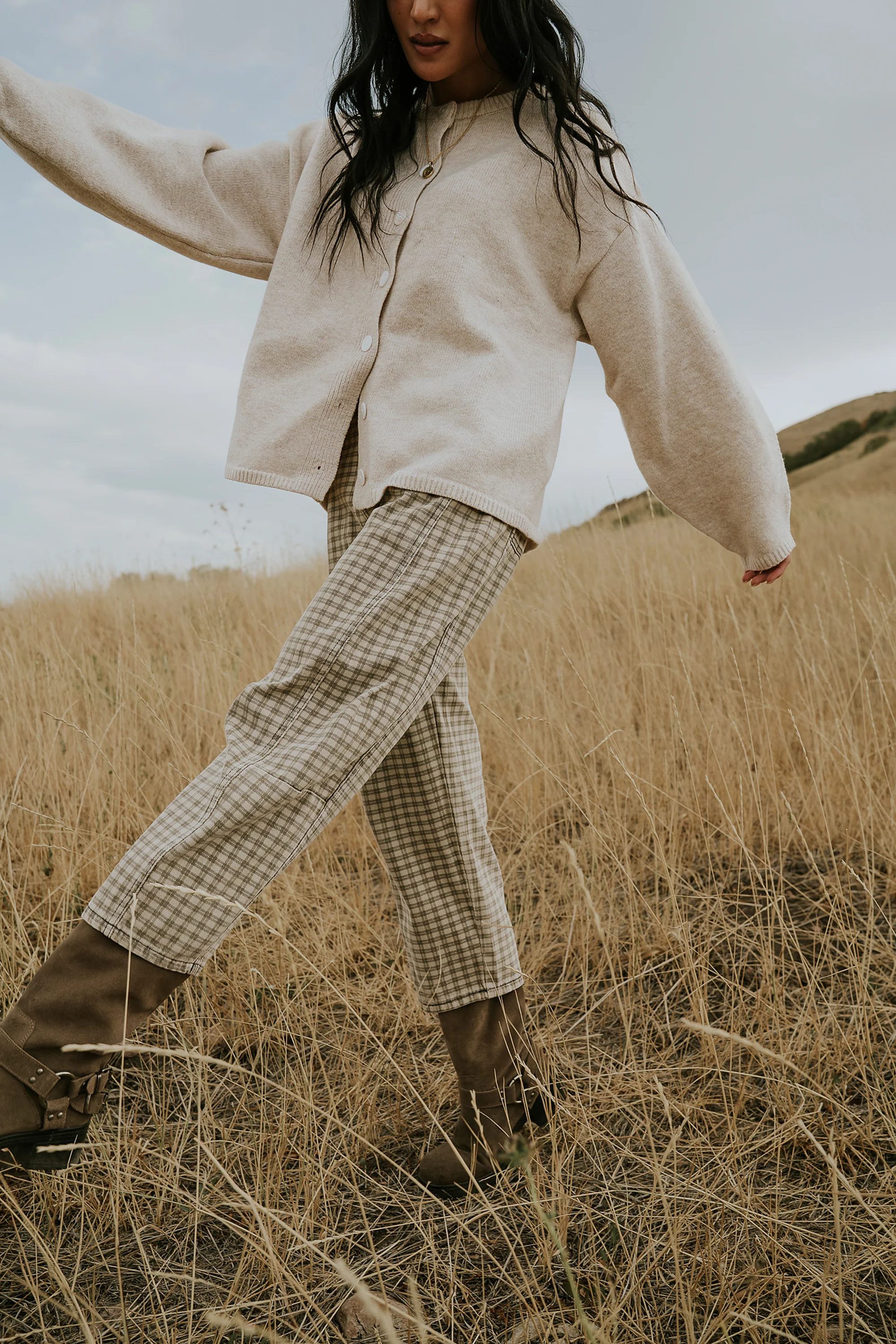 Nala Plaid Barrel Jeans - FINAL SALE - Image 2