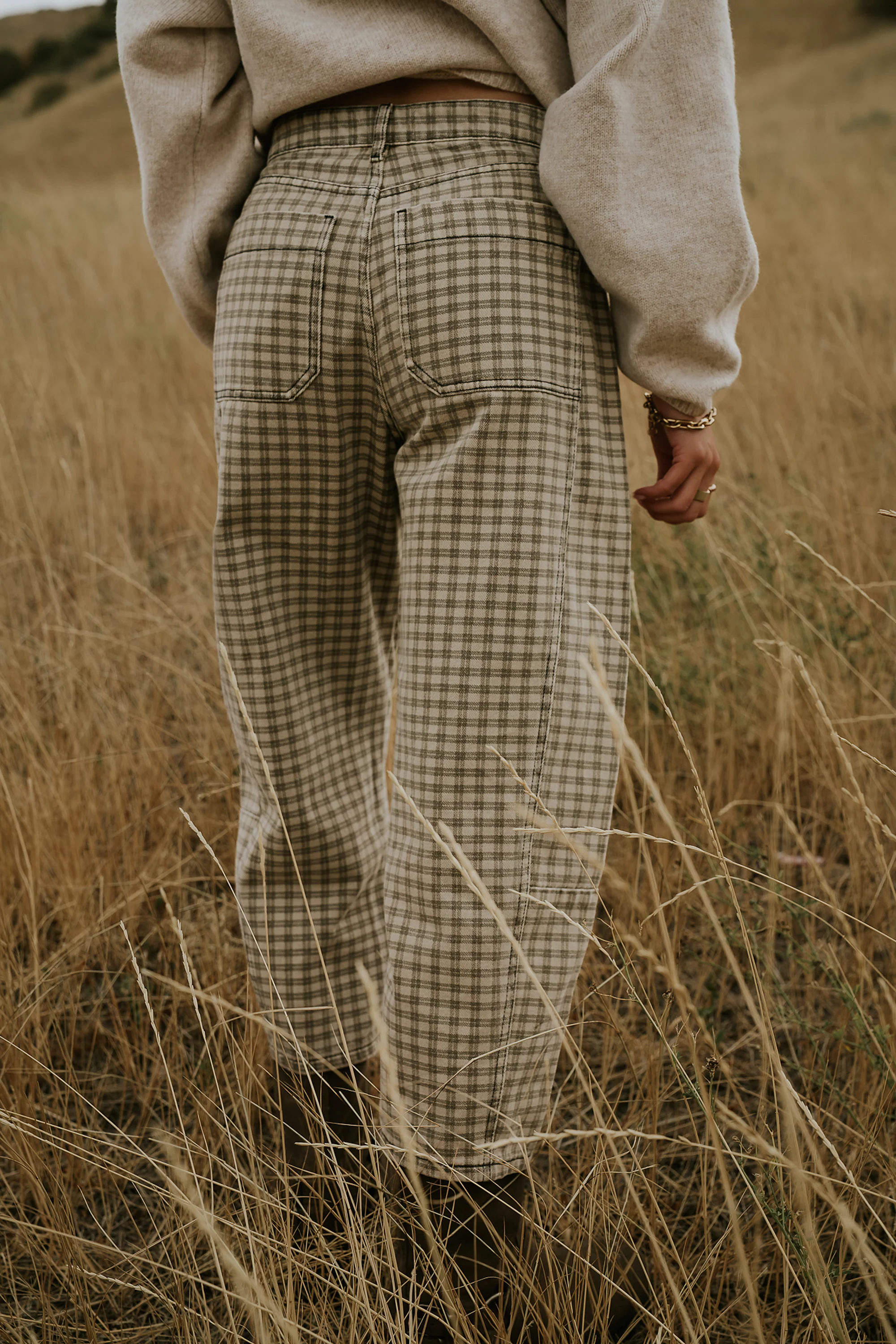Nala Plaid Barrel Jeans - FINAL SALE - Image 3
