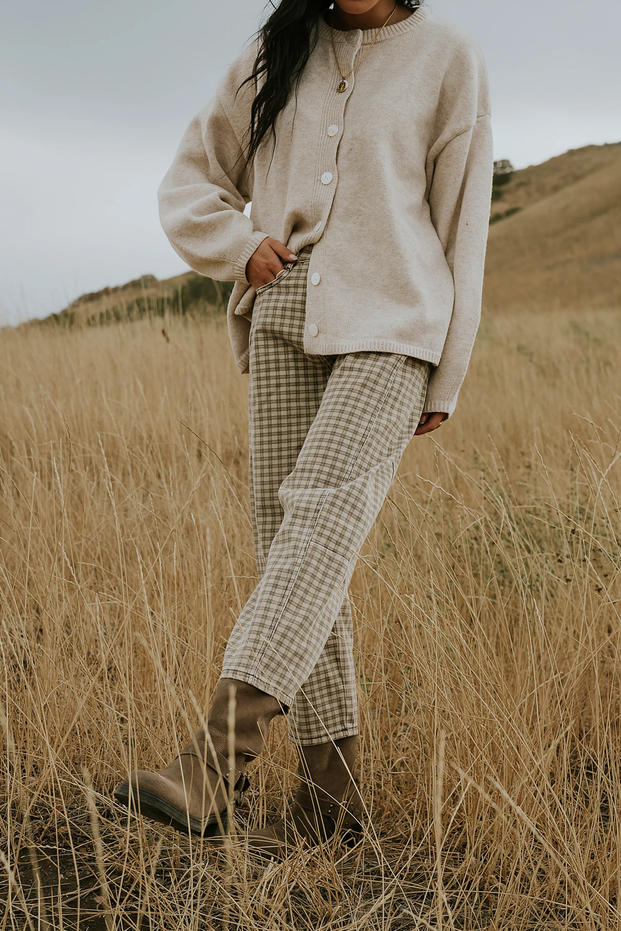 Nala Plaid Barrel Jeans - FINAL SALE - Image 7
