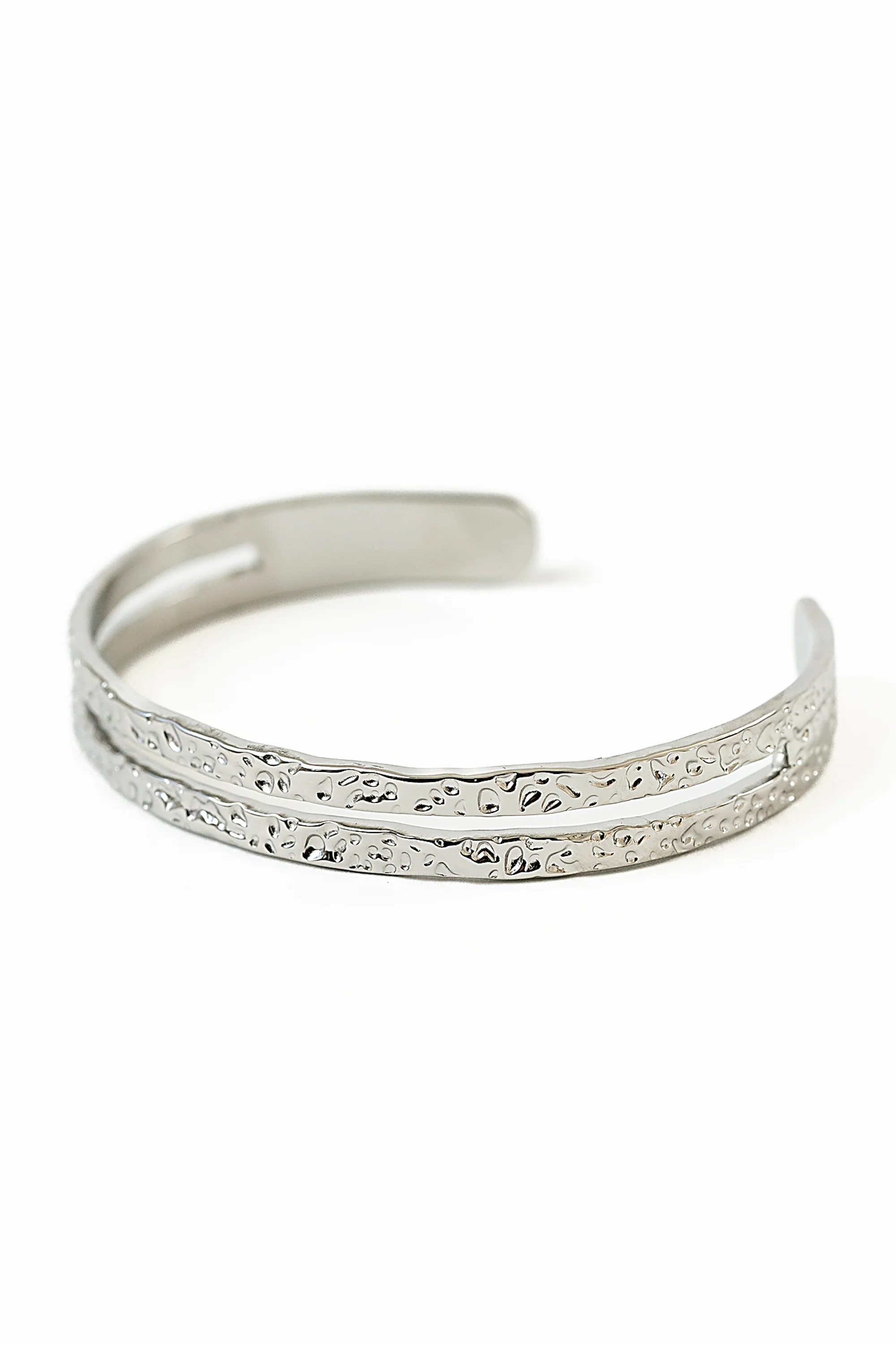 Nancy Textured Cuff in Silver - Image 2