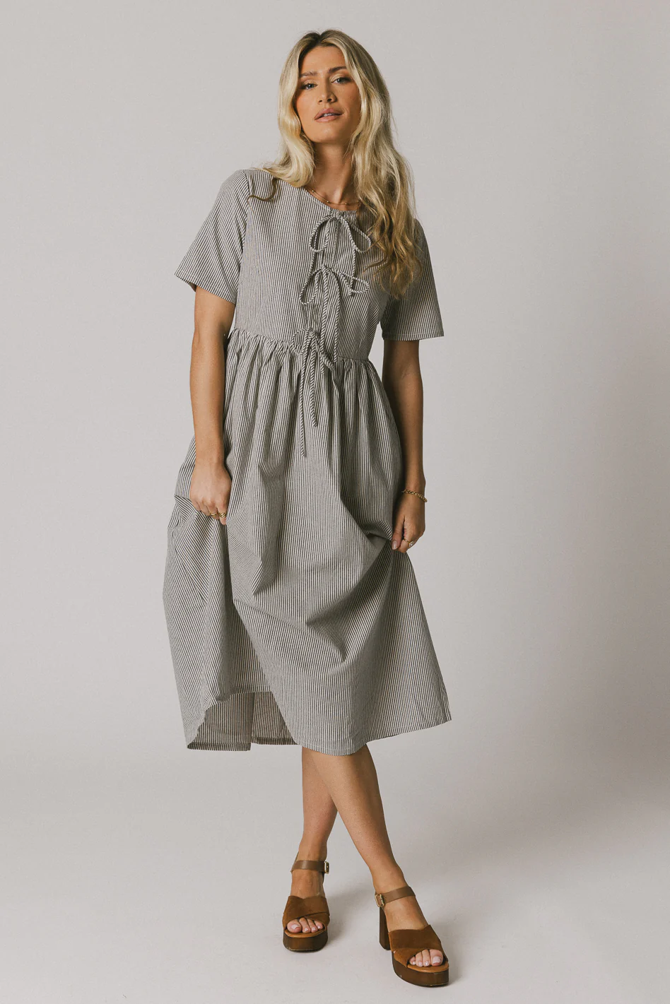 Narla Striped Maxi Dress in Navy - FINAL SALE
