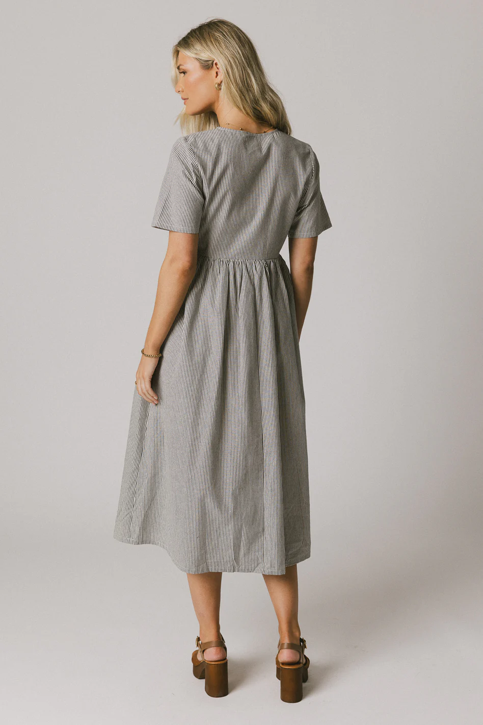 Narla Striped Maxi Dress in Navy - FINAL SALE - Image 3