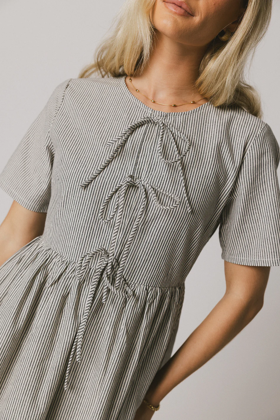 Narla Striped Maxi Dress in Navy - FINAL SALE - Image 4