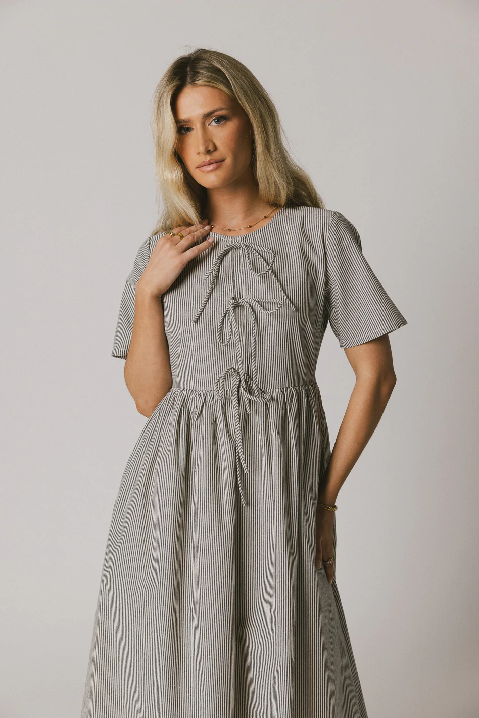 Narla Striped Maxi Dress in Navy - FINAL SALE - Image 5