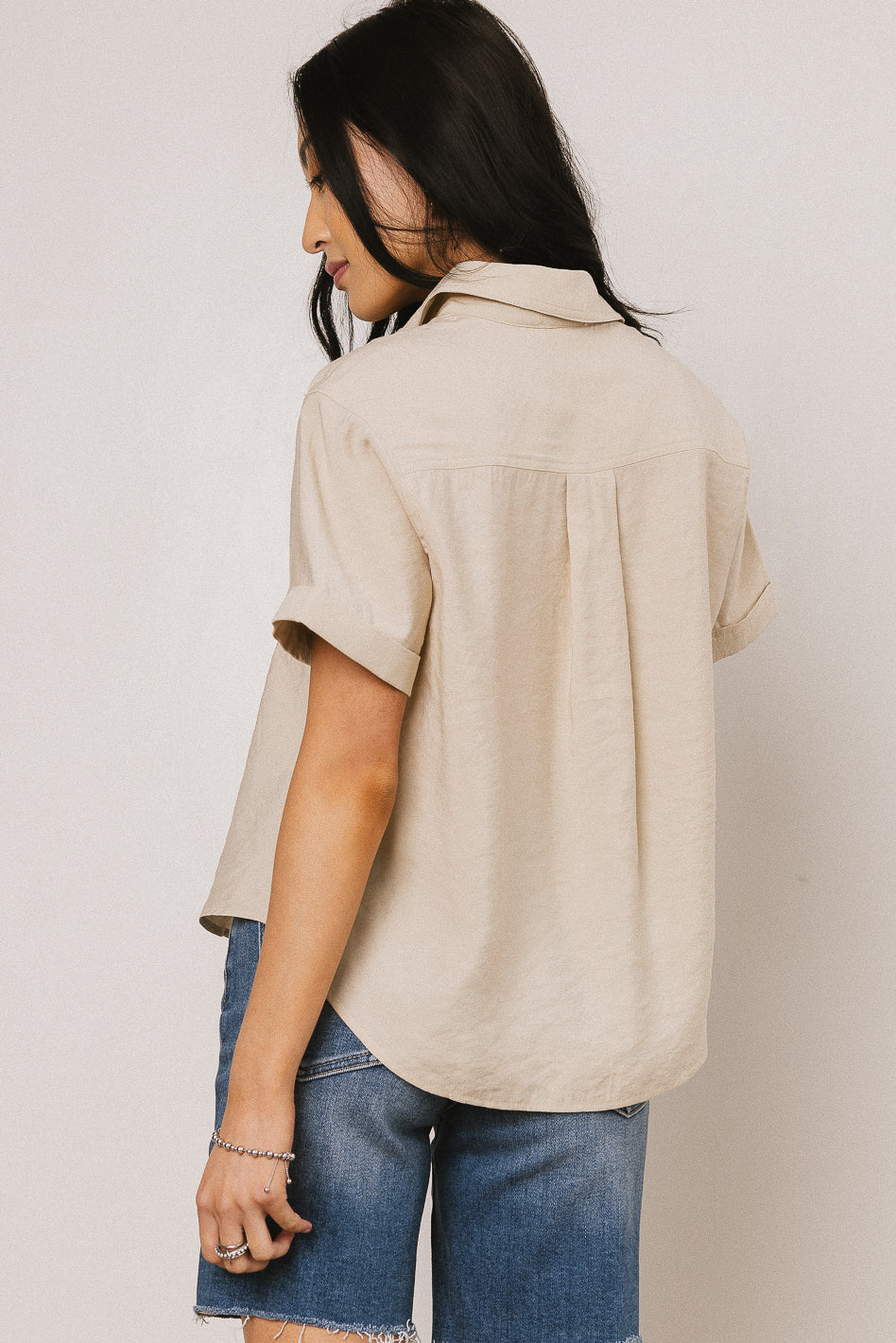 Nash Button Up in Taupe - FINAL SALE - Image 4