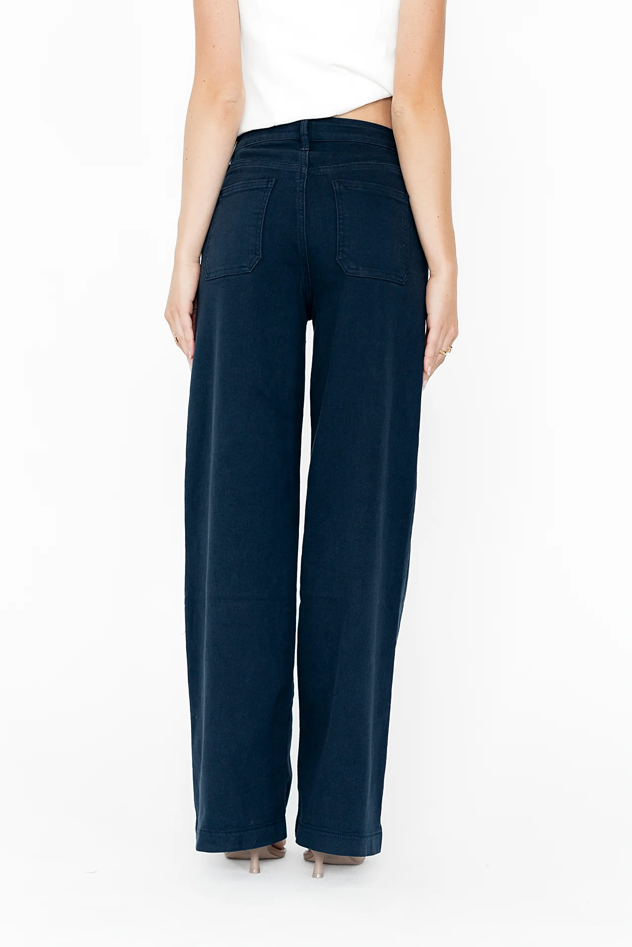 Natasha Wide Leg Jeans in Navy - Image 7