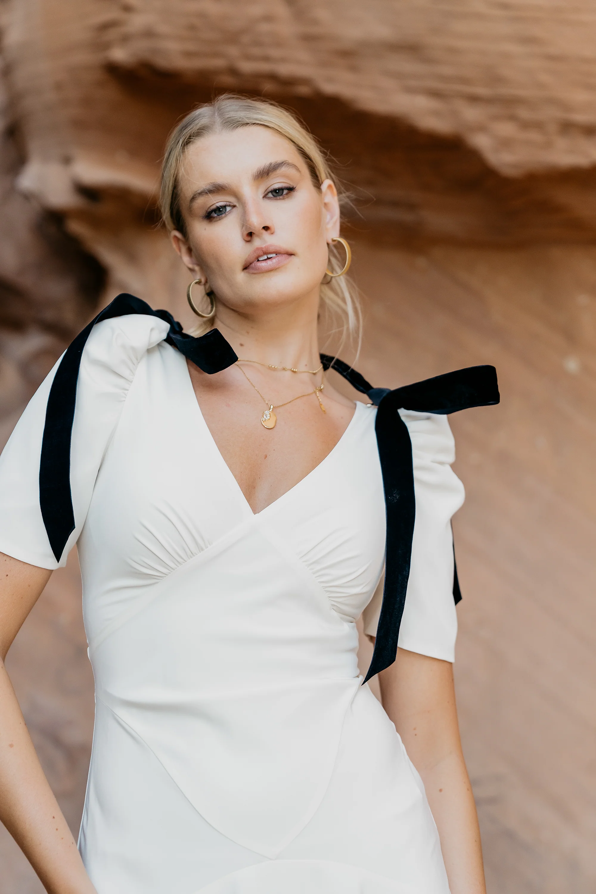 Nellie Drop Waist Maxi Dress in Cream - Image 12