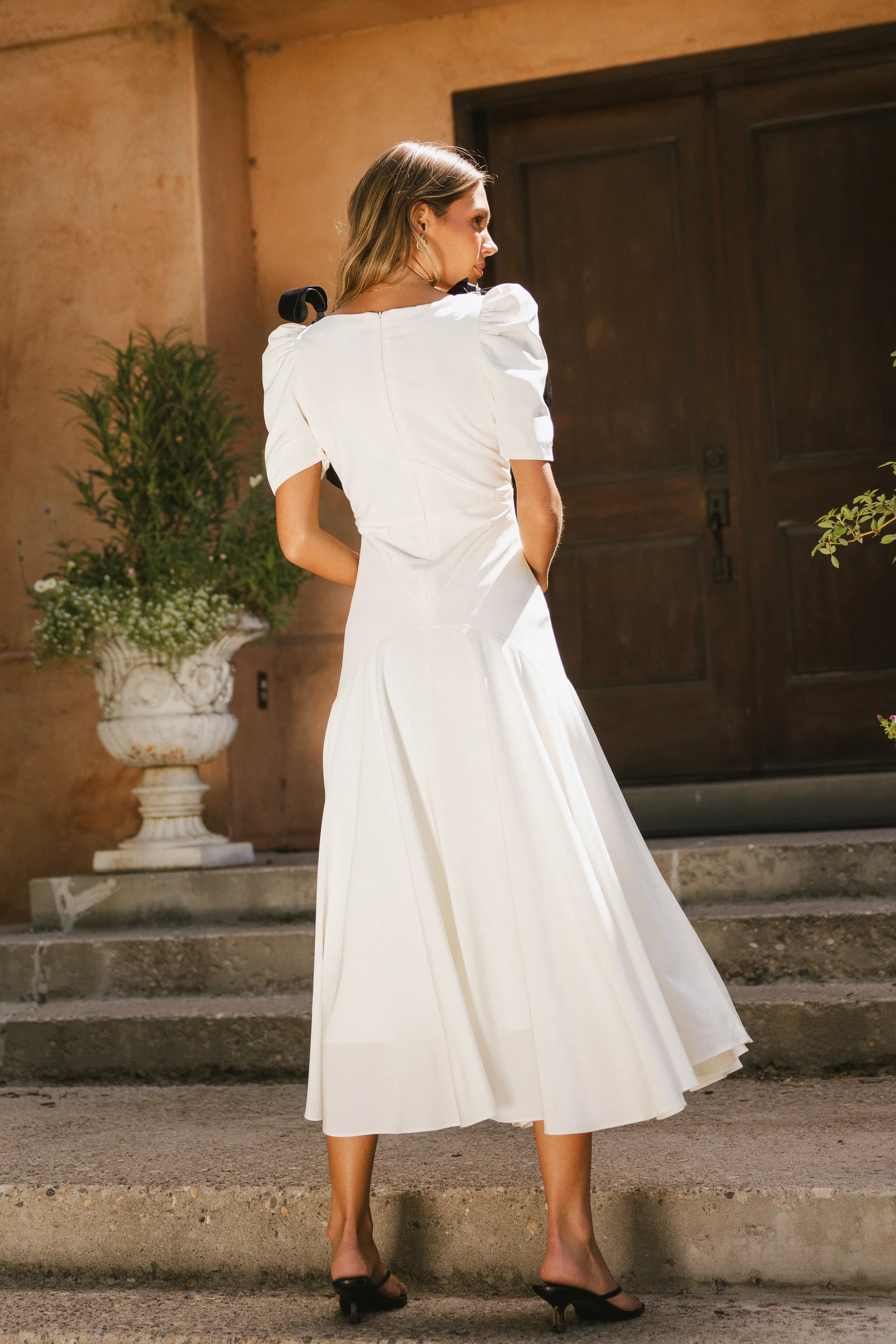 Nellie Drop Waist Maxi Dress in Cream - Image 13