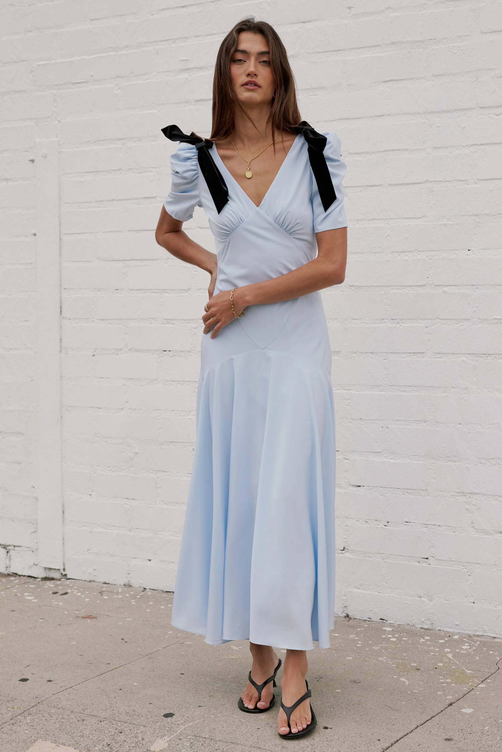 Nellie Drop Waist Maxi Dress in Blue - Image 11