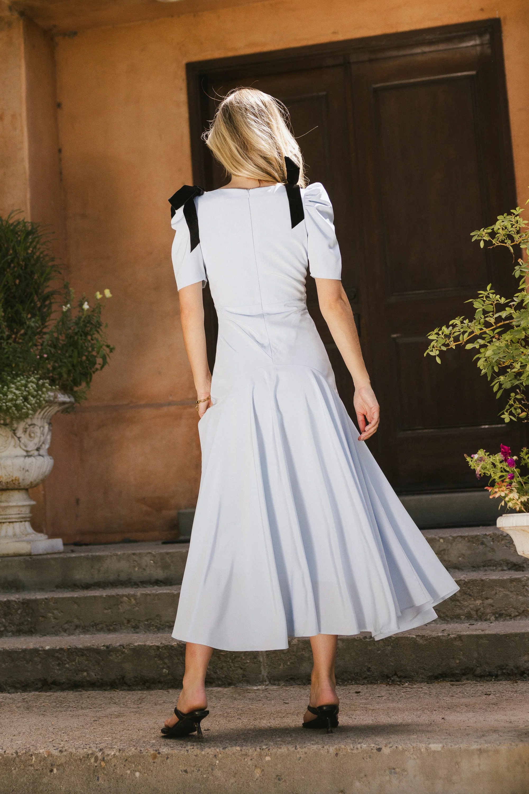 Nellie Drop Waist Maxi Dress in Blue - Image 5