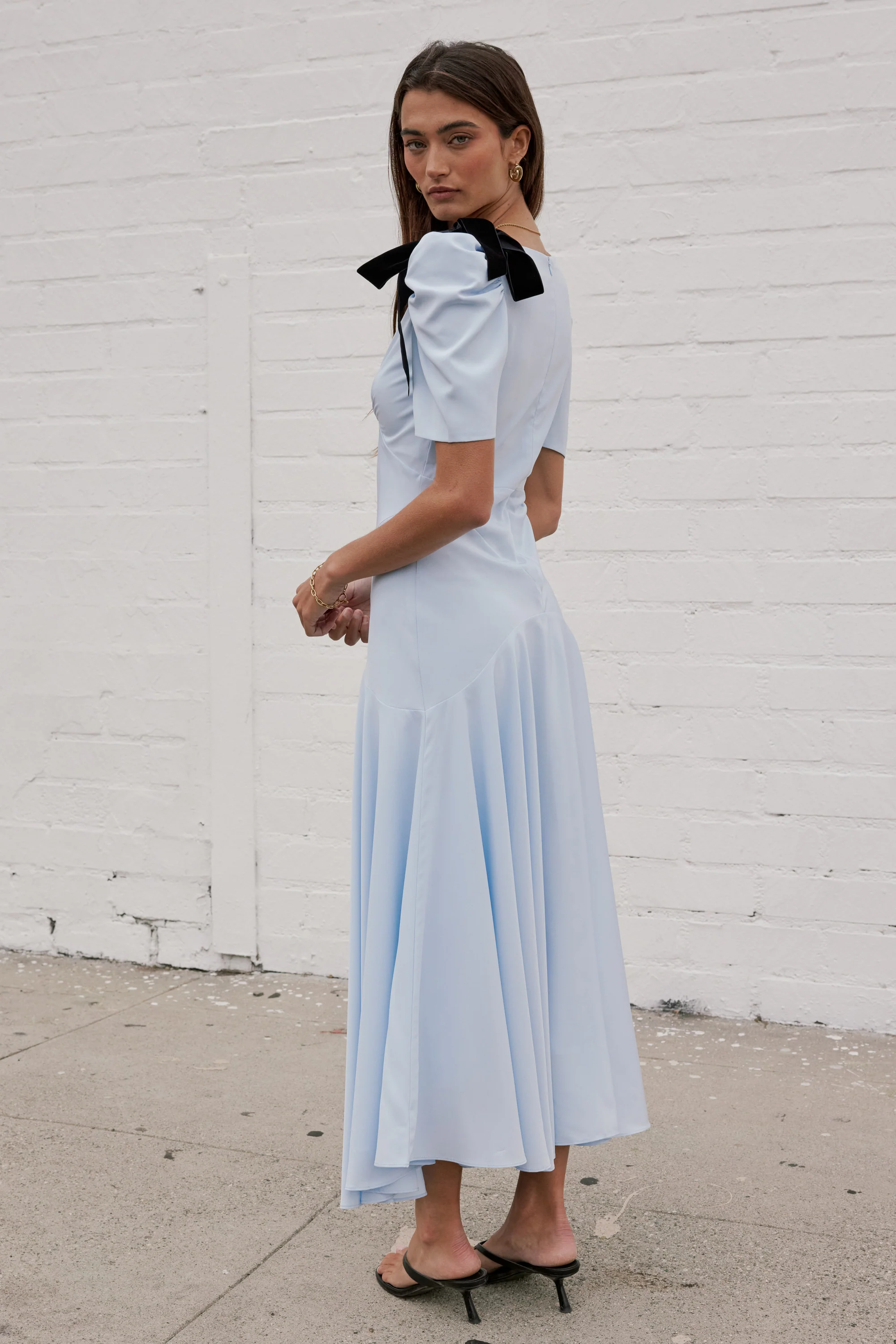 Nellie Drop Waist Maxi Dress in Blue - Image 8