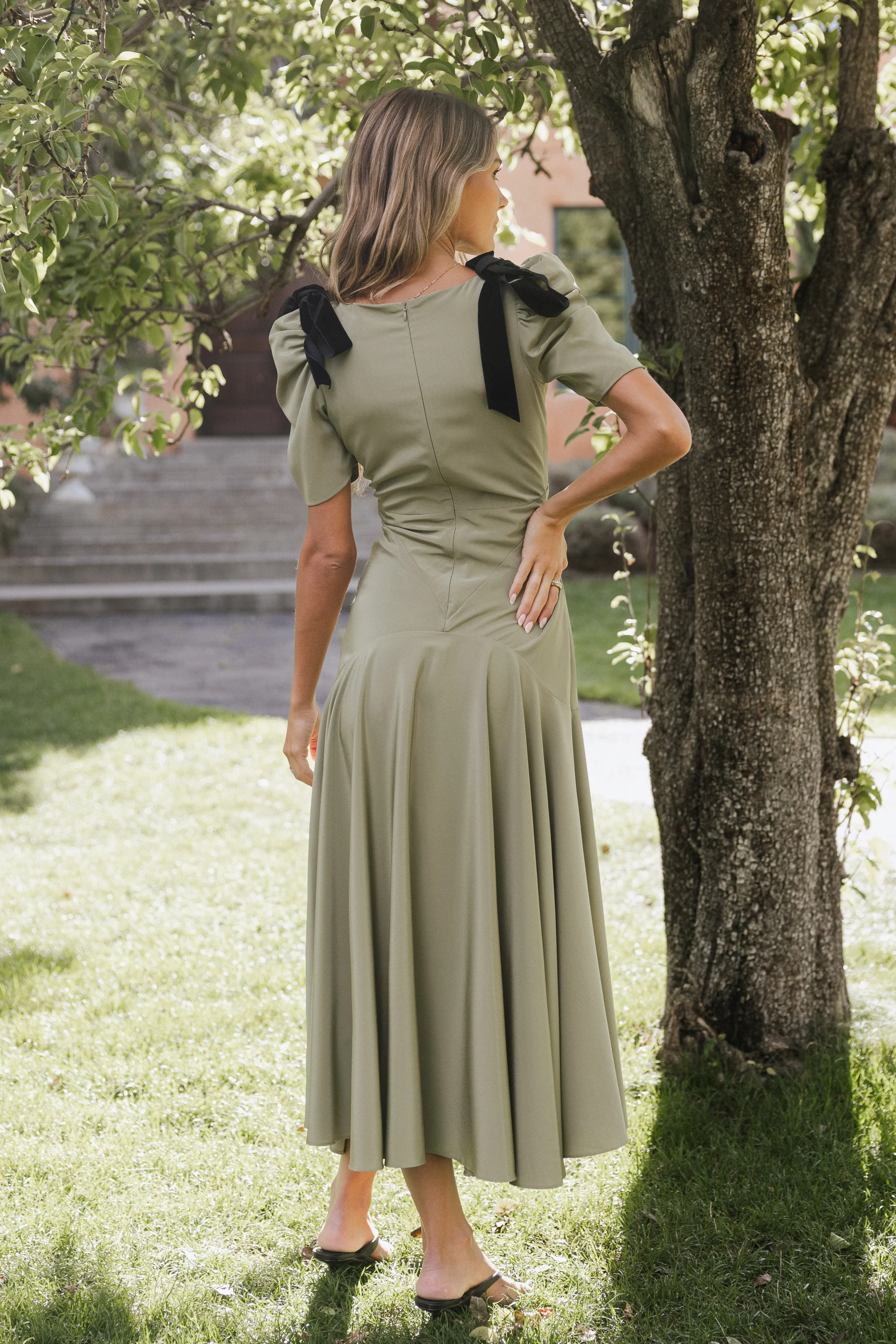 Nellie Drop Waist Maxi Dress in Sage - FINAL SALE - Image 5