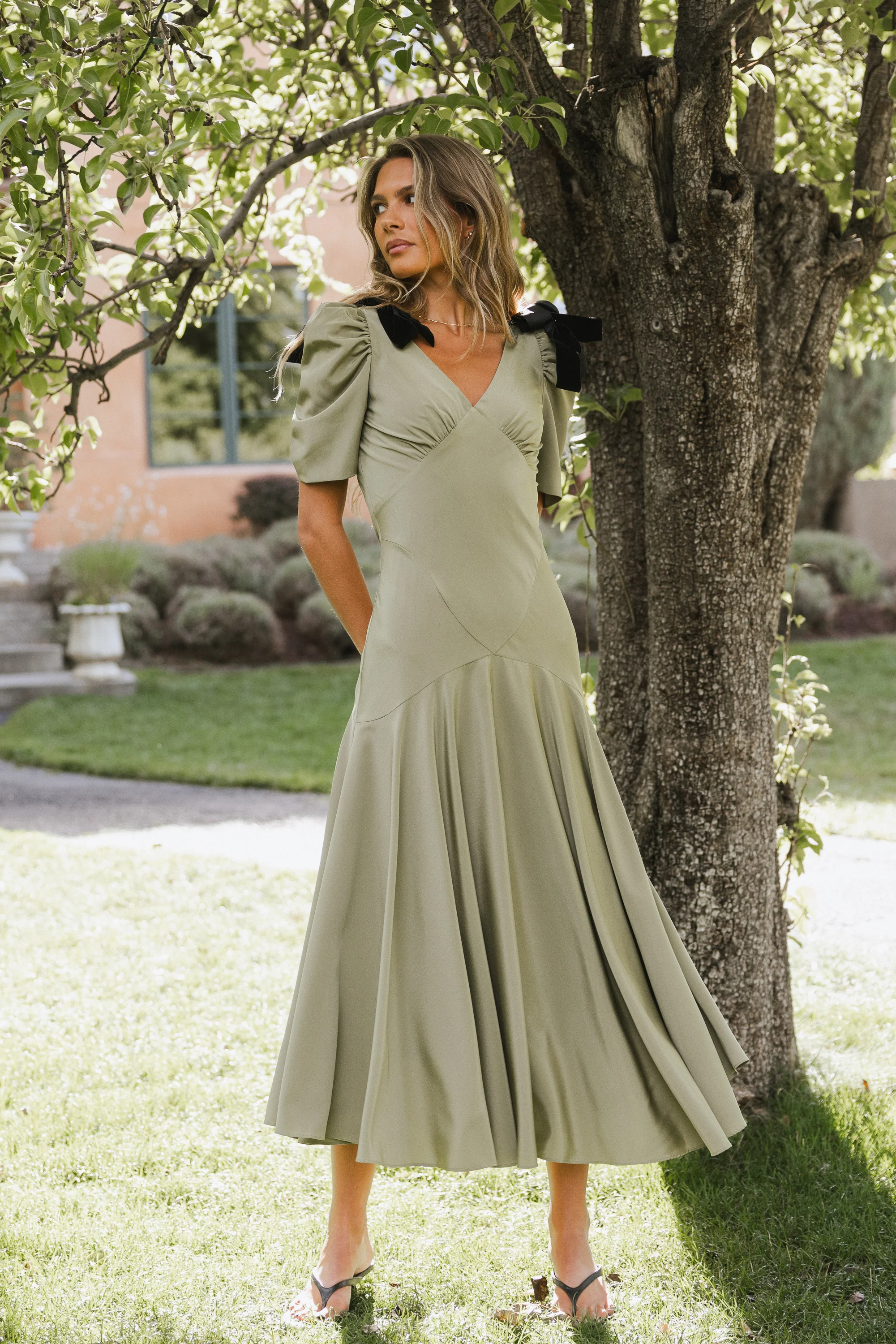 Nellie Drop Waist Maxi Dress in Sage - FINAL SALE - Image 7