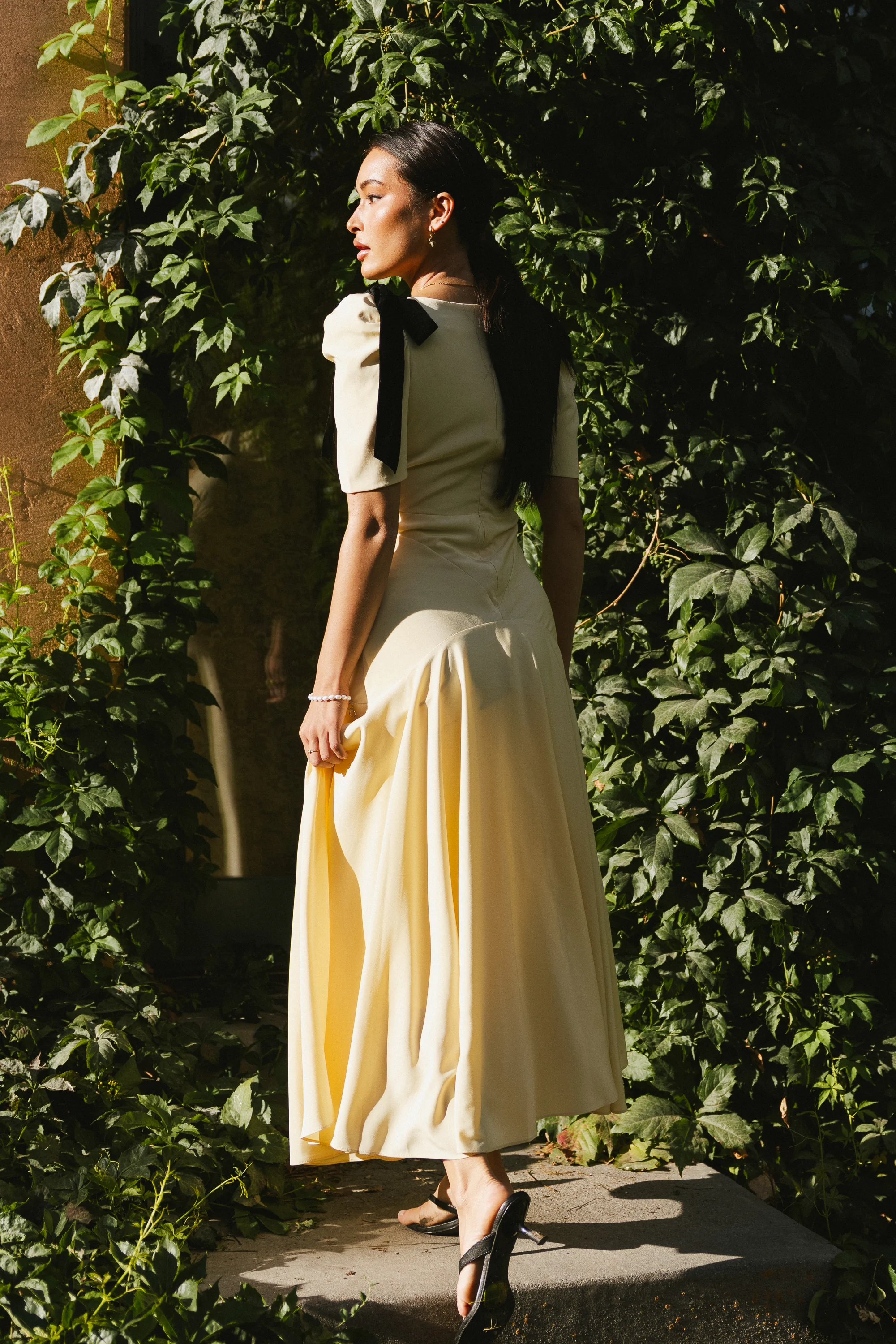 Nellie Drop Waist Maxi Dress in Yellow - Image 10