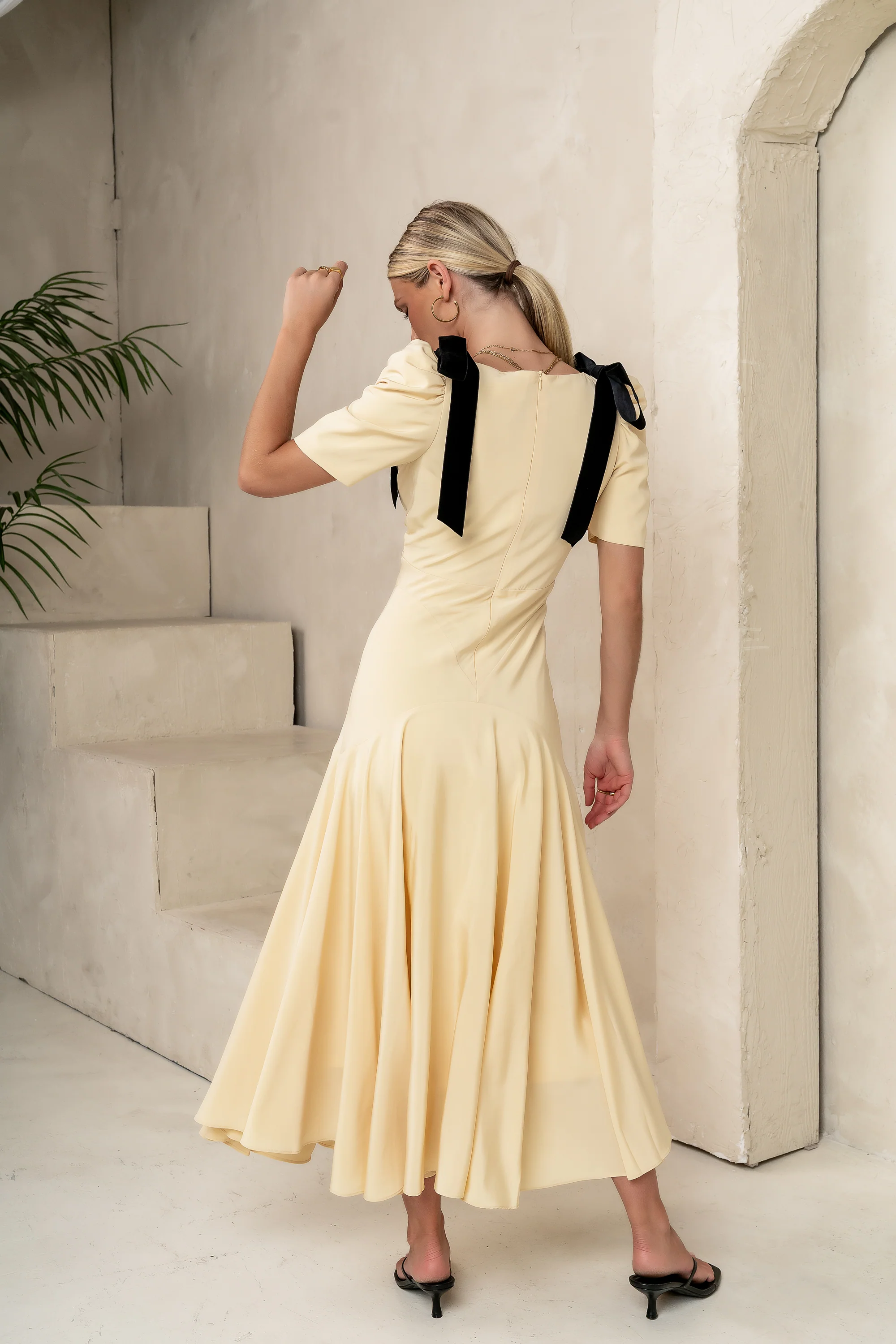 Nellie Drop Waist Maxi Dress in Yellow - Image 14