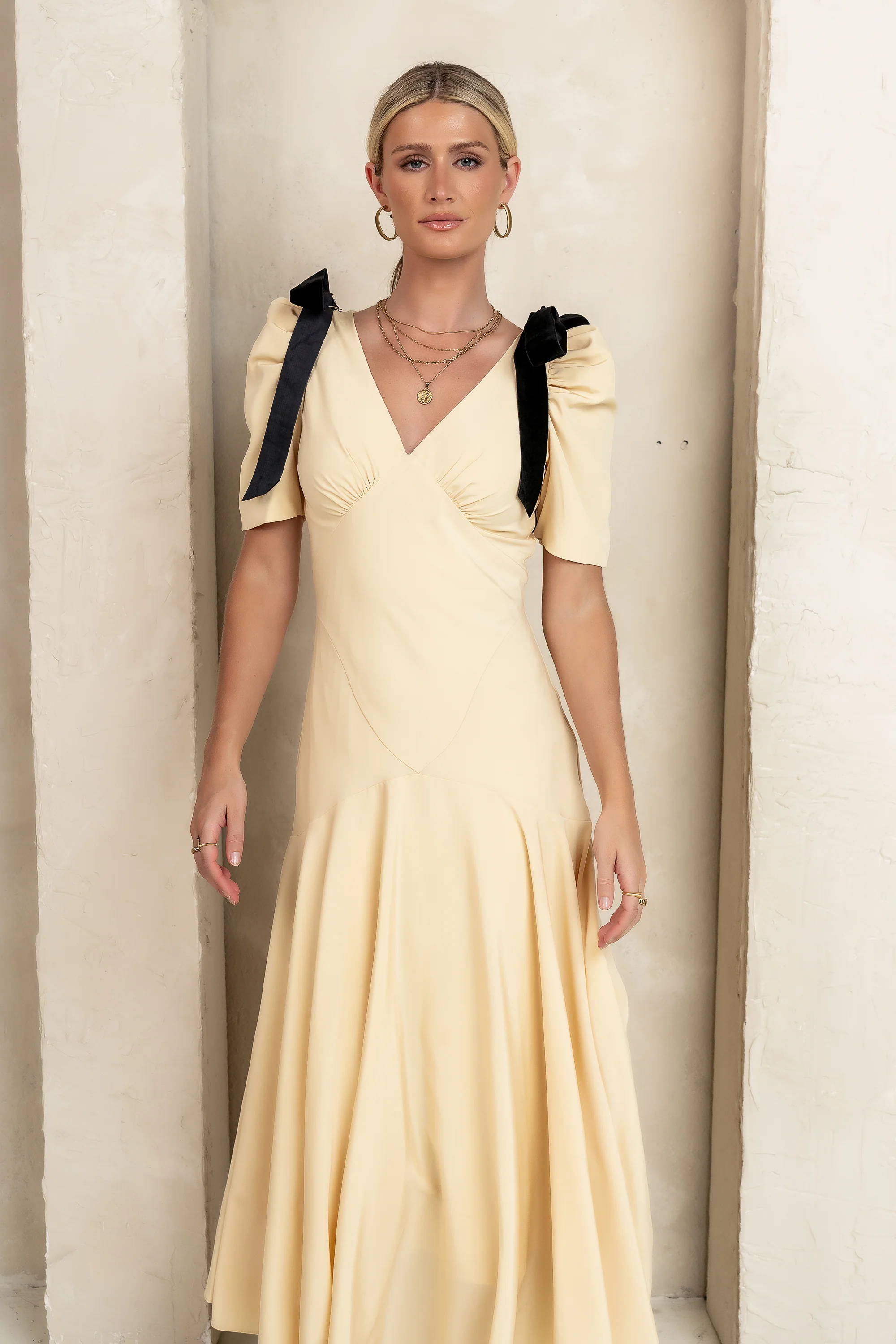 Nellie Drop Waist Maxi Dress in Yellow - Image 7