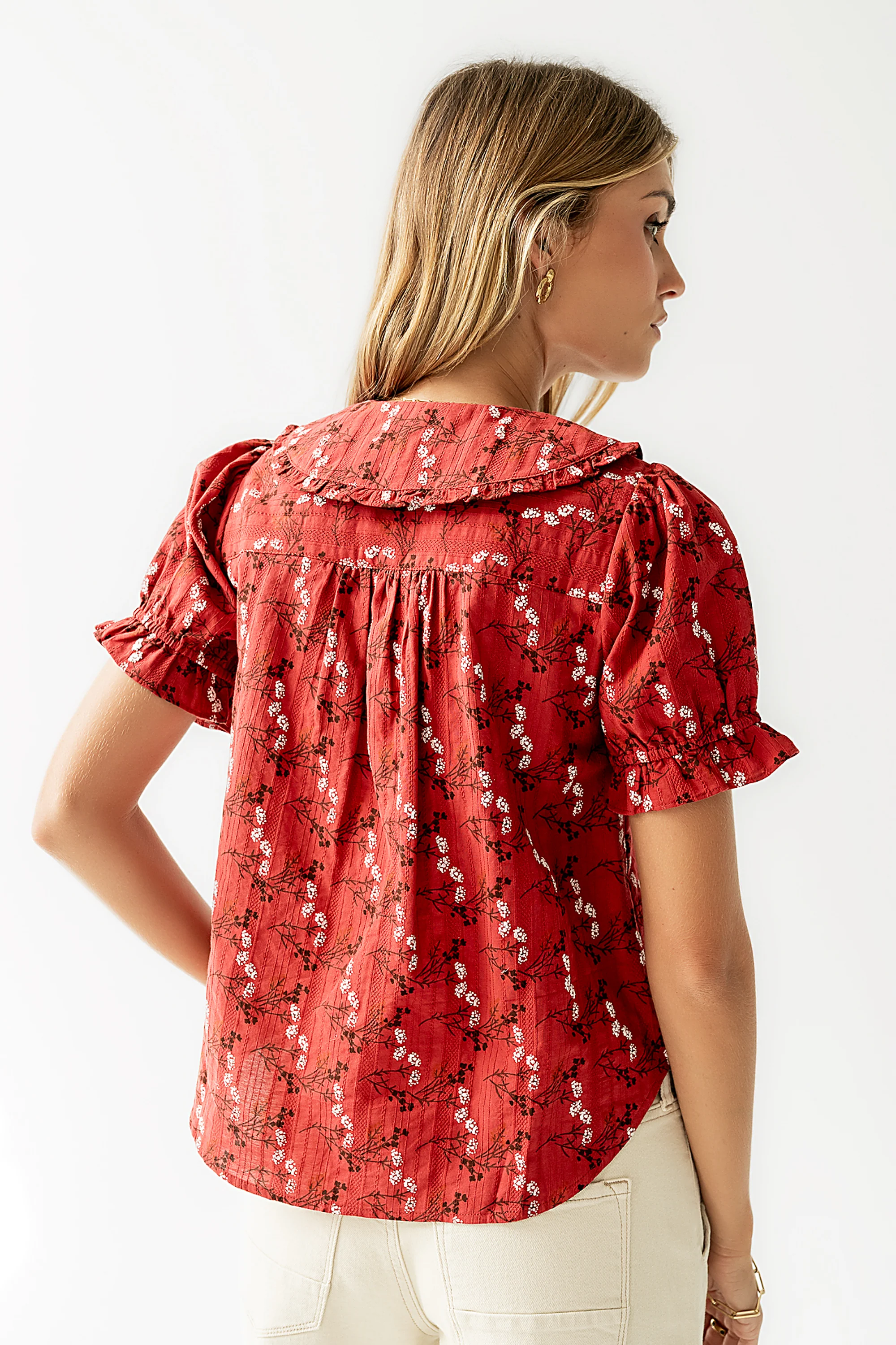 Nelly Floral Blouse in Red - FINAL SALE - Image 8