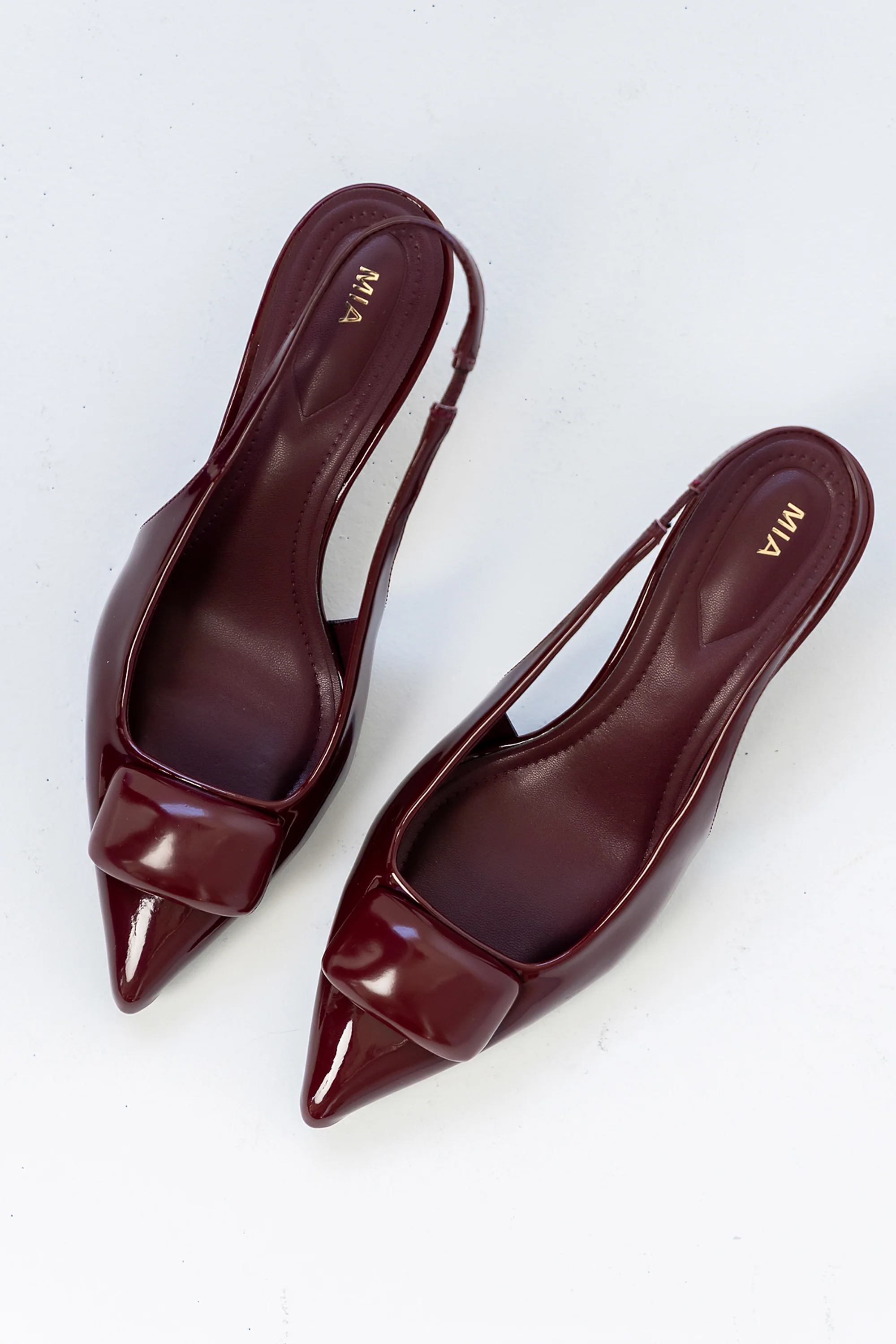 Nena Slingback Heels in Burgundy - FINAL SALE - Image 3