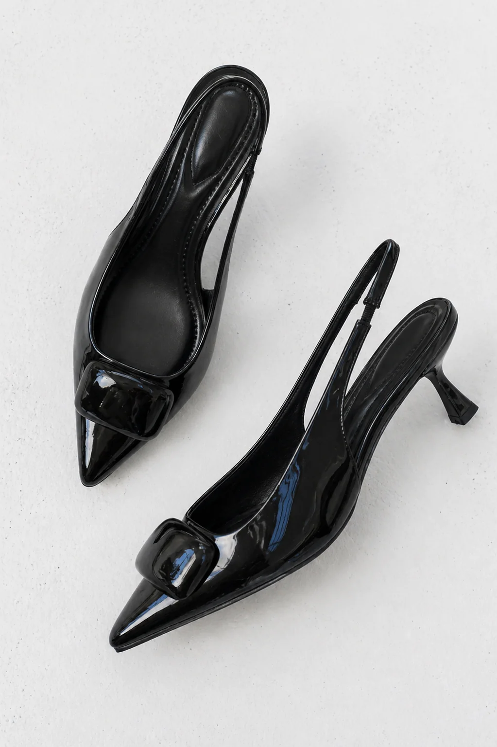 Nena Slingback Heels in Black - FINAL SALE - Image 2