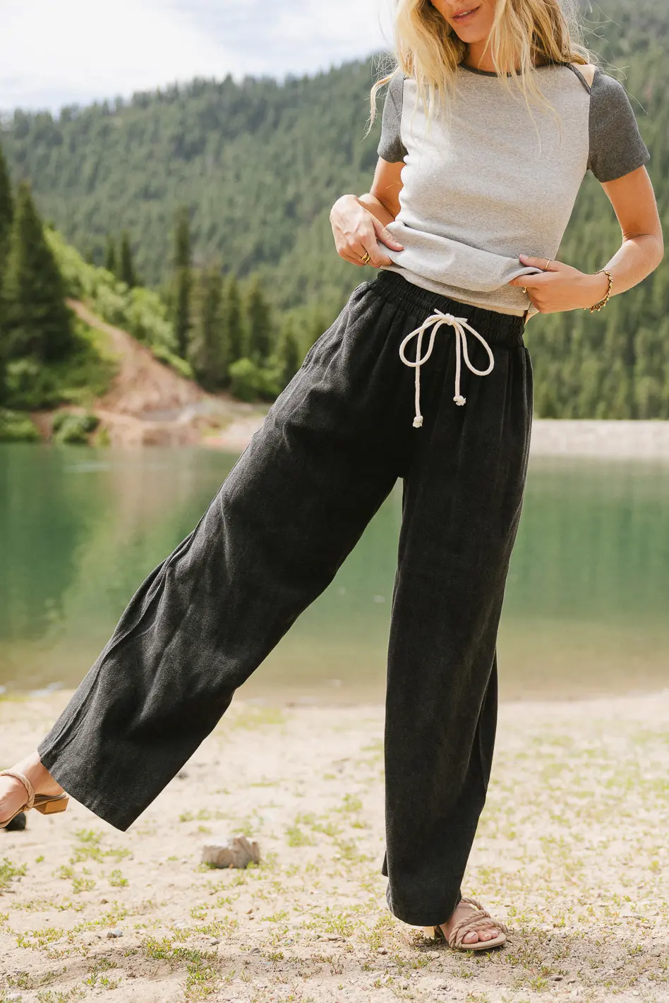 Nico Wide Leg Pants in Black - FINAL SALE - Image 8