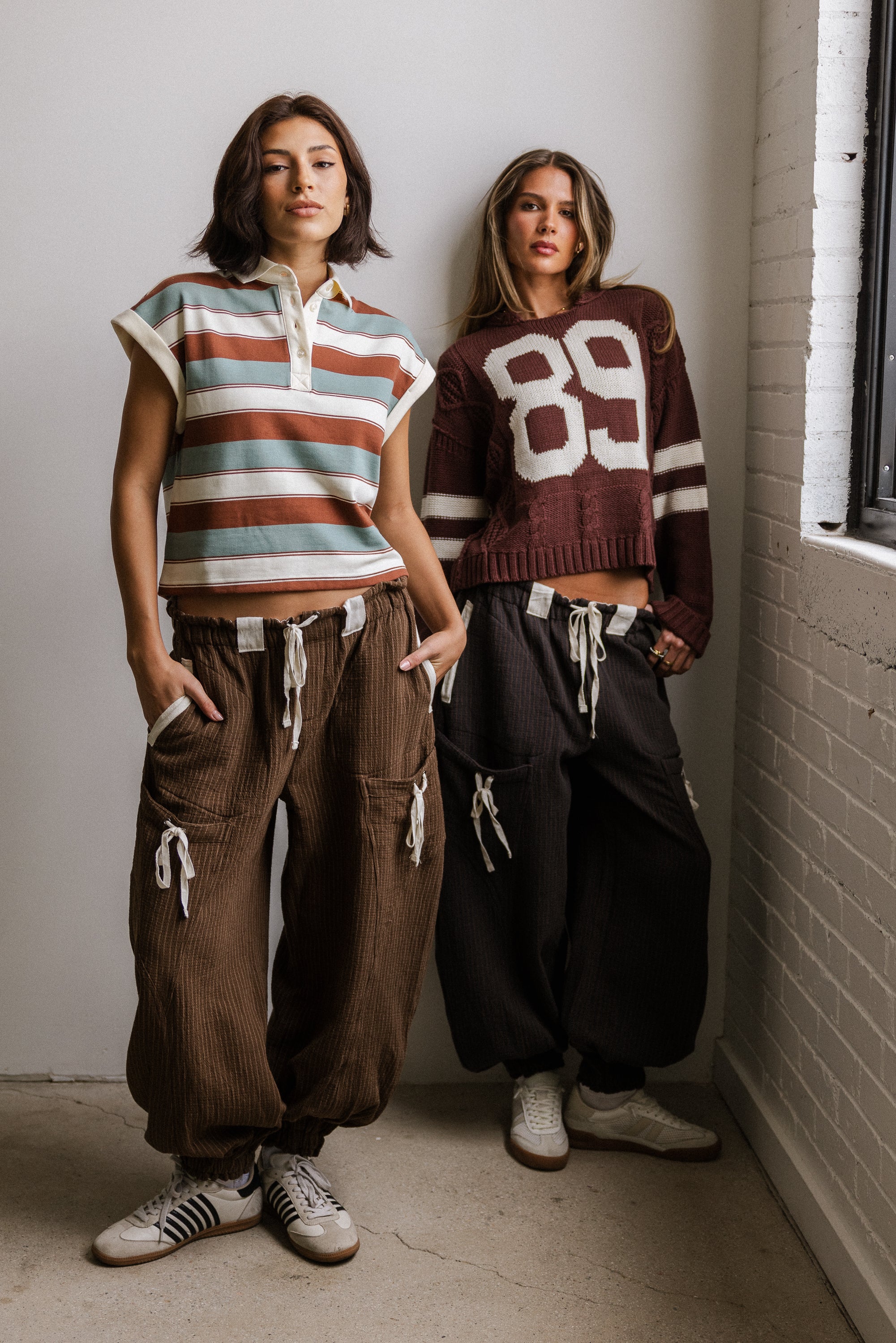 Niko Striped Top in Camel - FINAL SALE - Image 2