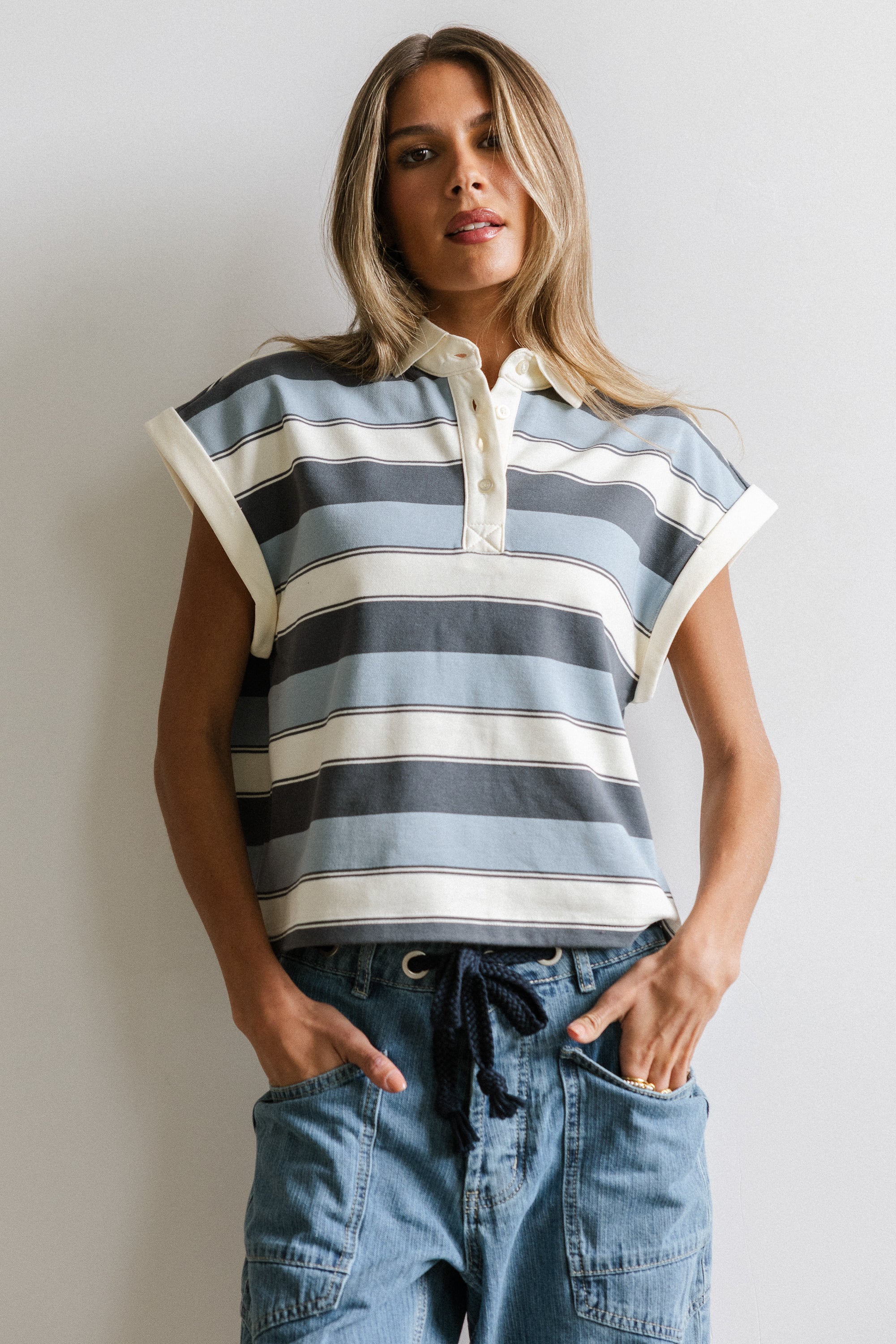 Niko Striped Top in Blue - FINAL SALE - Image 6