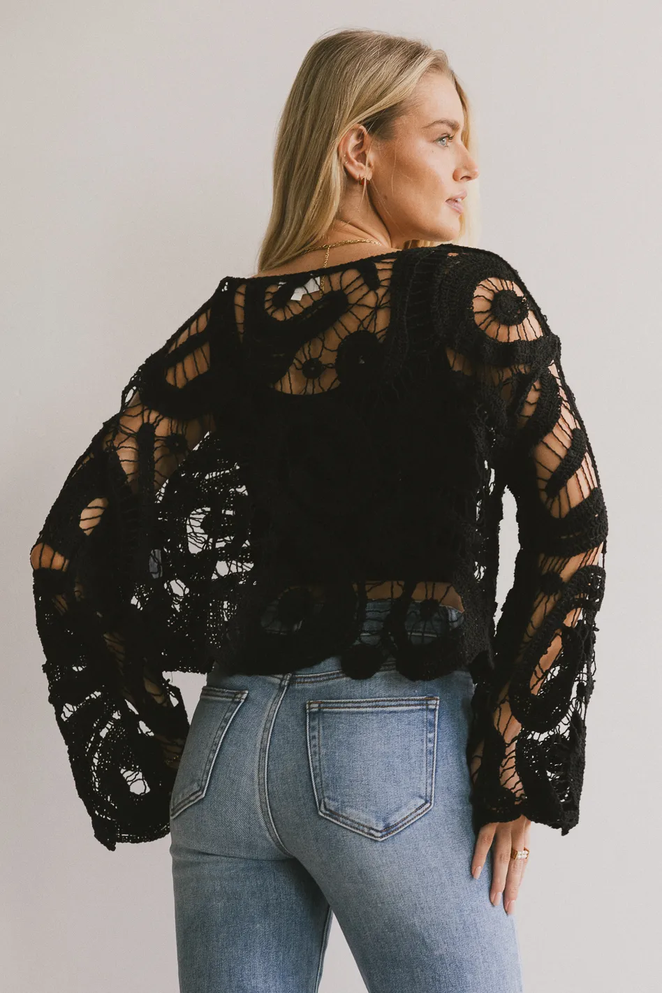 No Worries Crochet Top in Black - FINAL SALE - Image 5