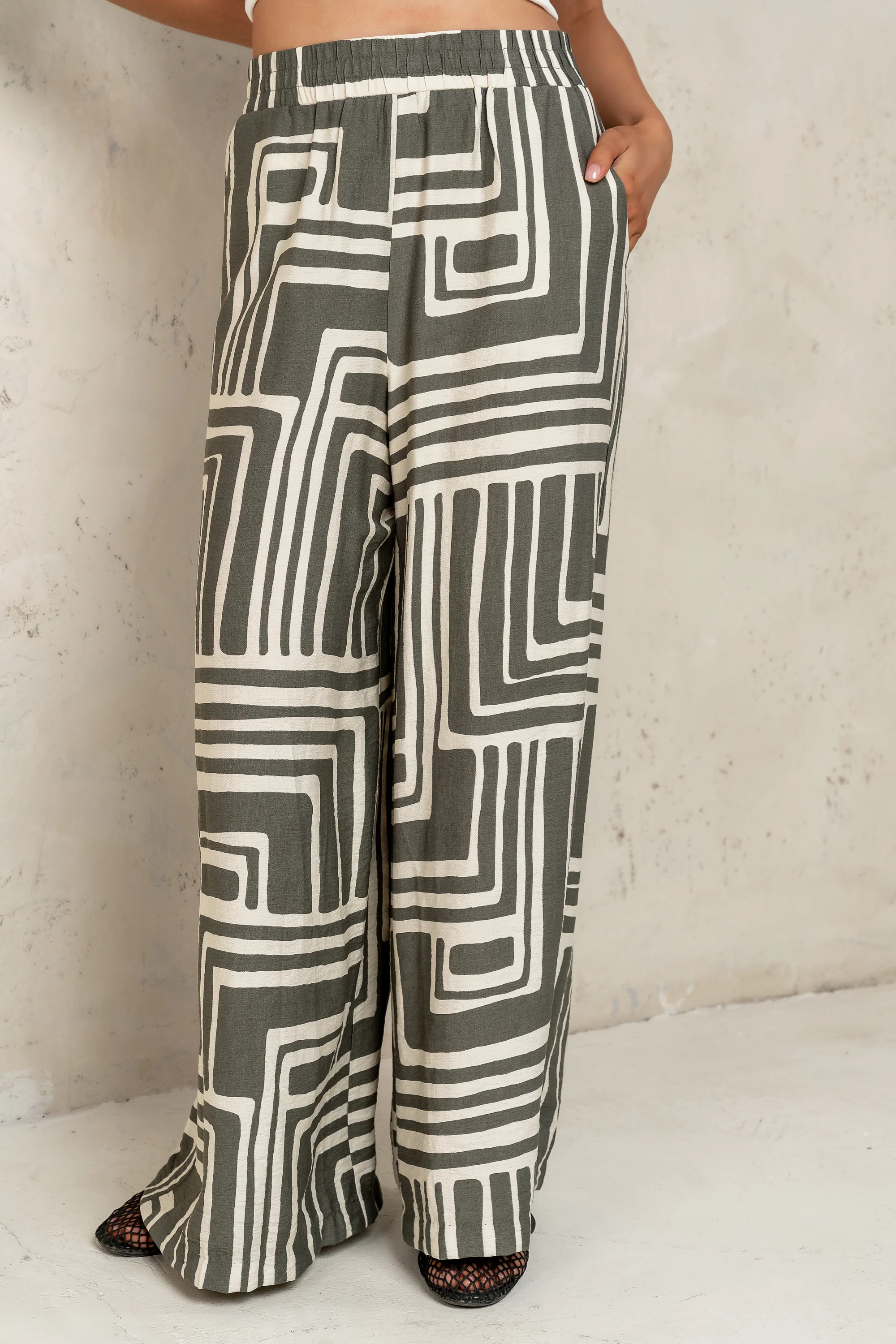 Noa Abstract Pants in Sage - FINAL SALE - Image 3