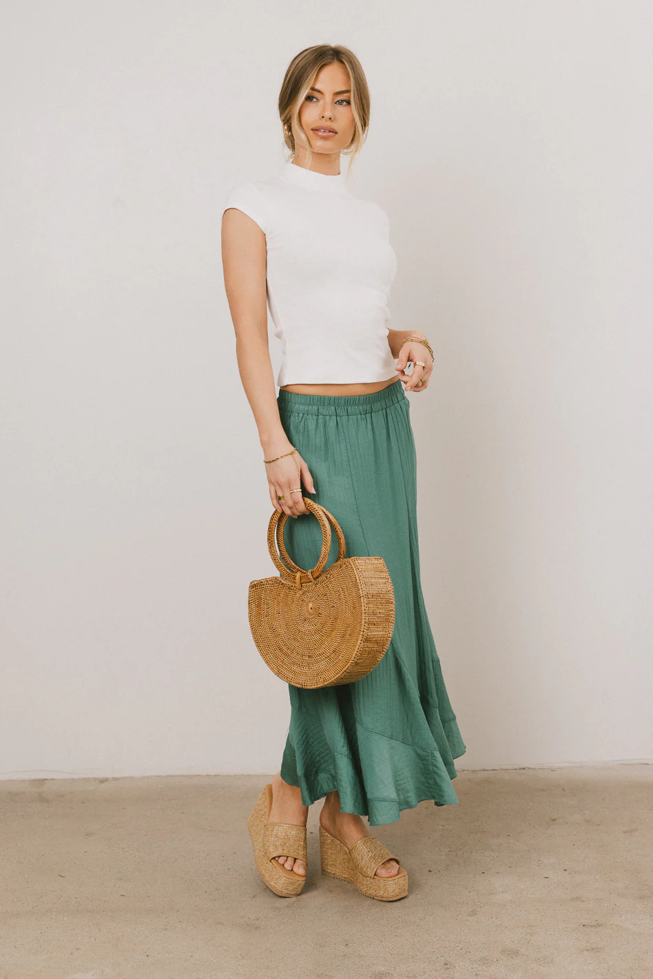 Noel Mock Neck Top in White - FINAL SALE - Image 4