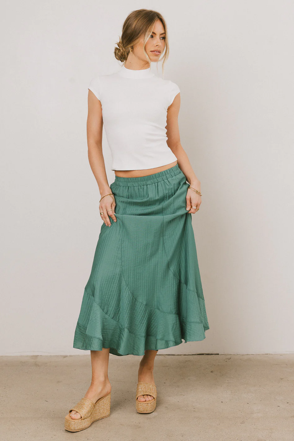Noel Mock Neck Top in White - FINAL SALE - Image 6