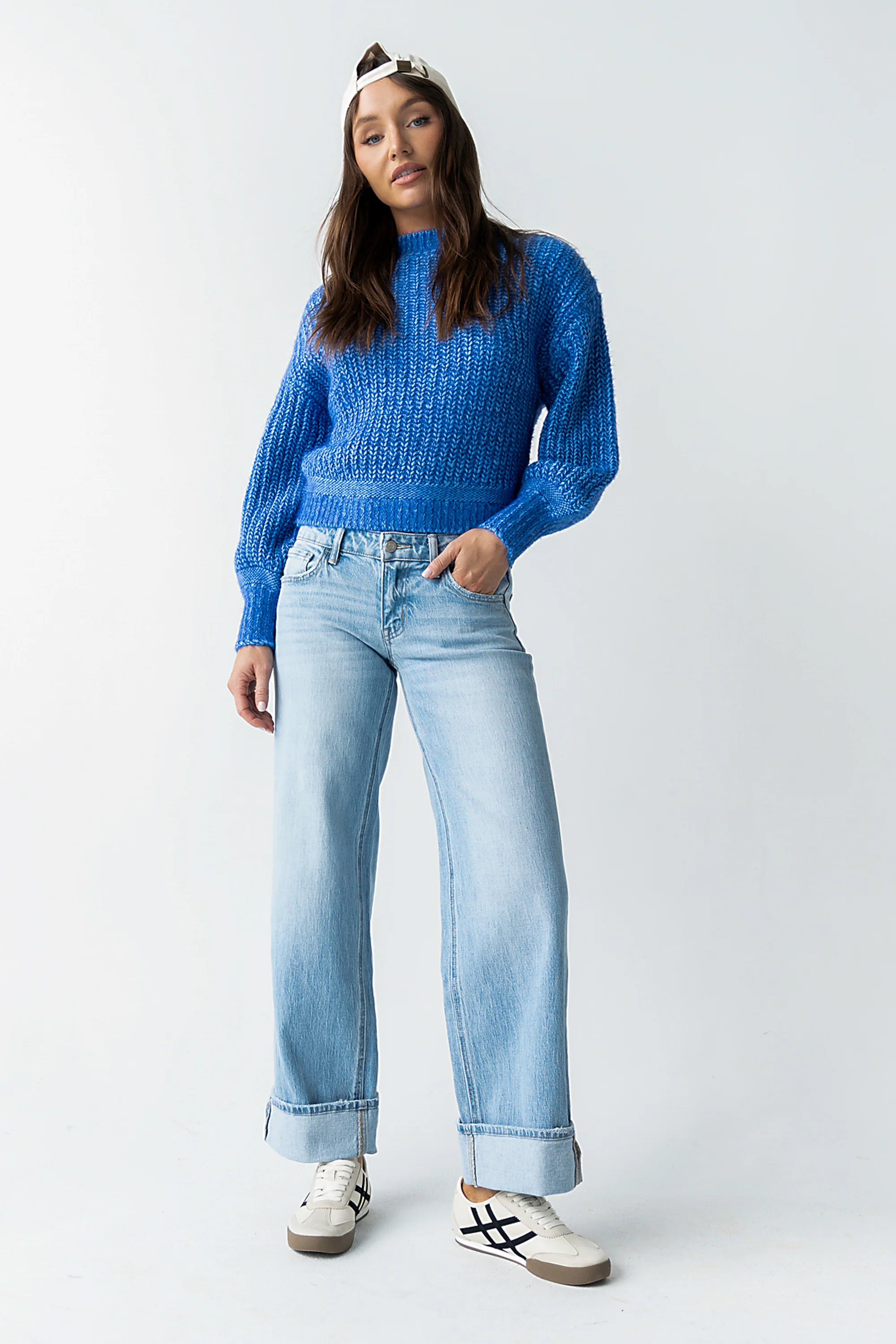 Noel Two Toned Sweater in Blue - FINAL SALE - Image 2