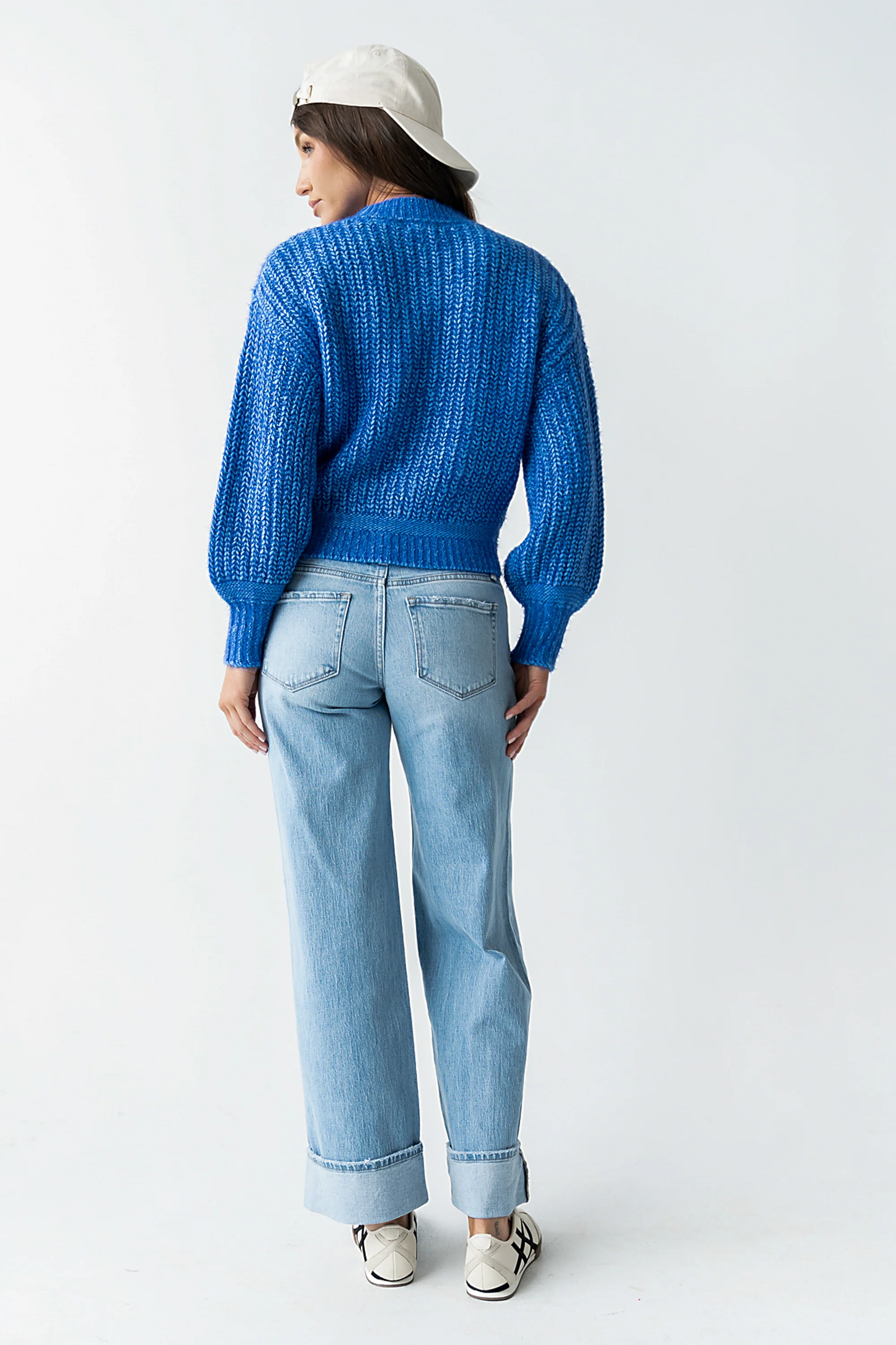 Noel Two Toned Sweater in Blue - FINAL SALE - Image 4
