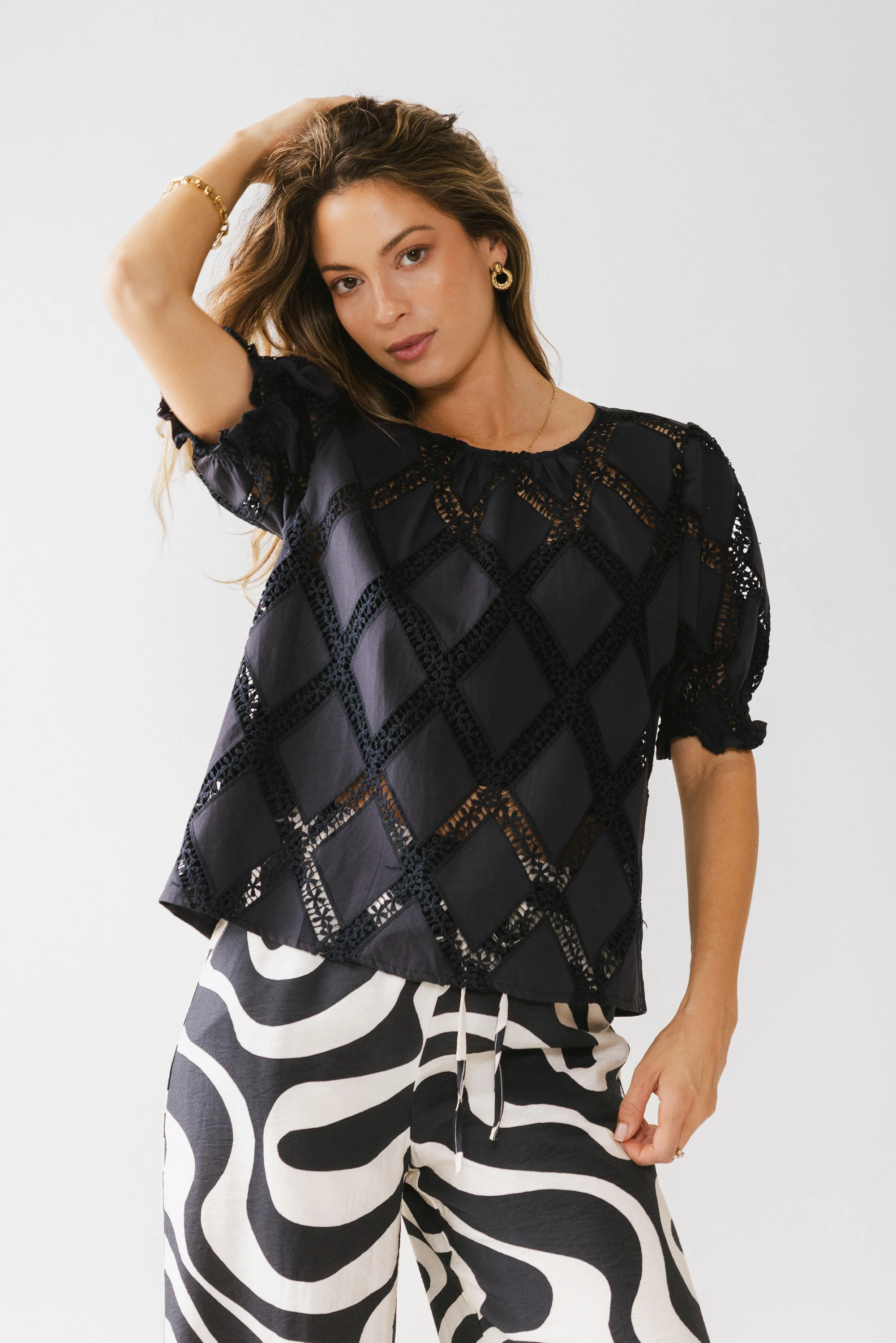 Noelle Loose Blouse in Navy - FINAL SALE - Image 4
