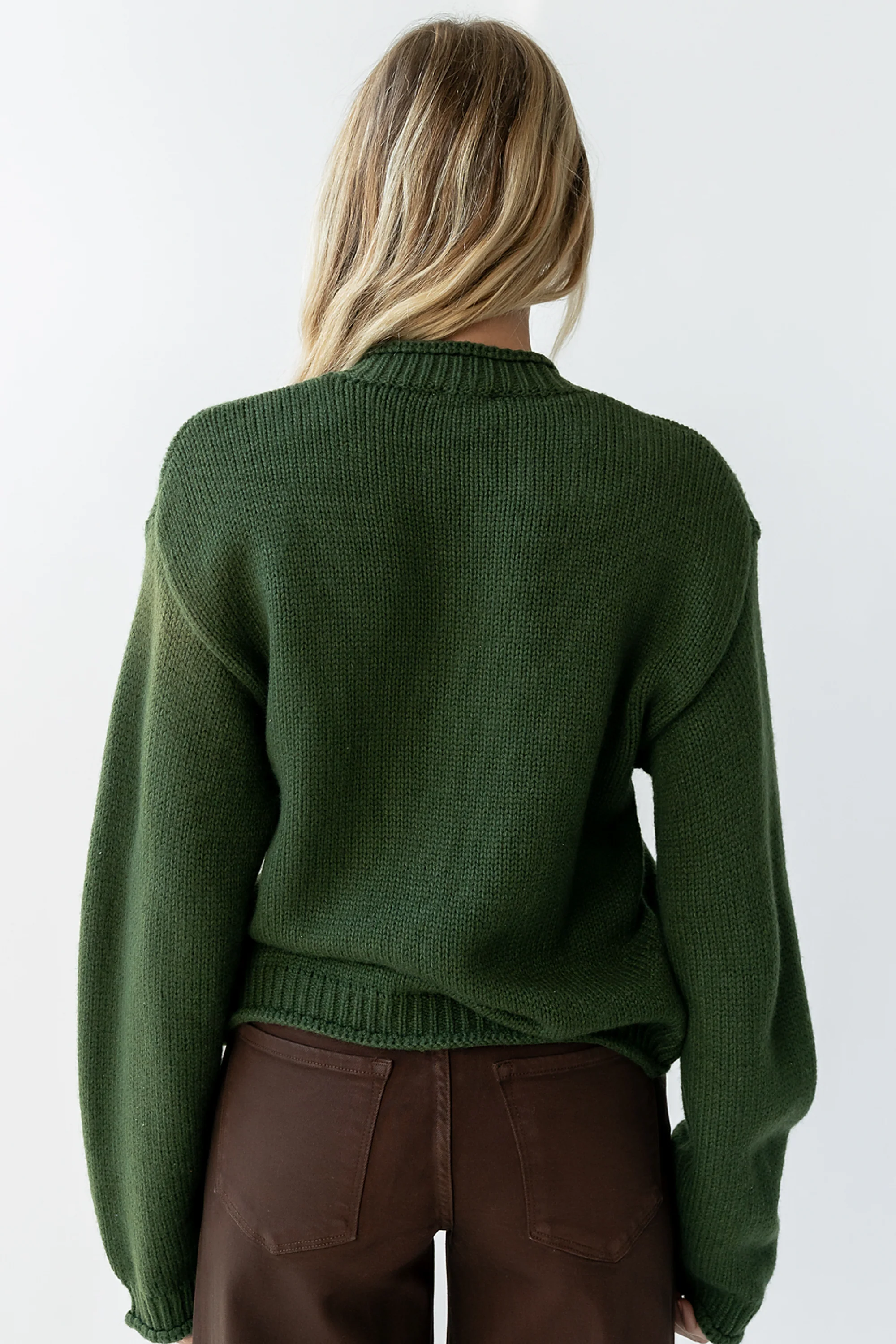 Nolan Chunky Knit Cardigan in Green - FINAL SALE - Image 7