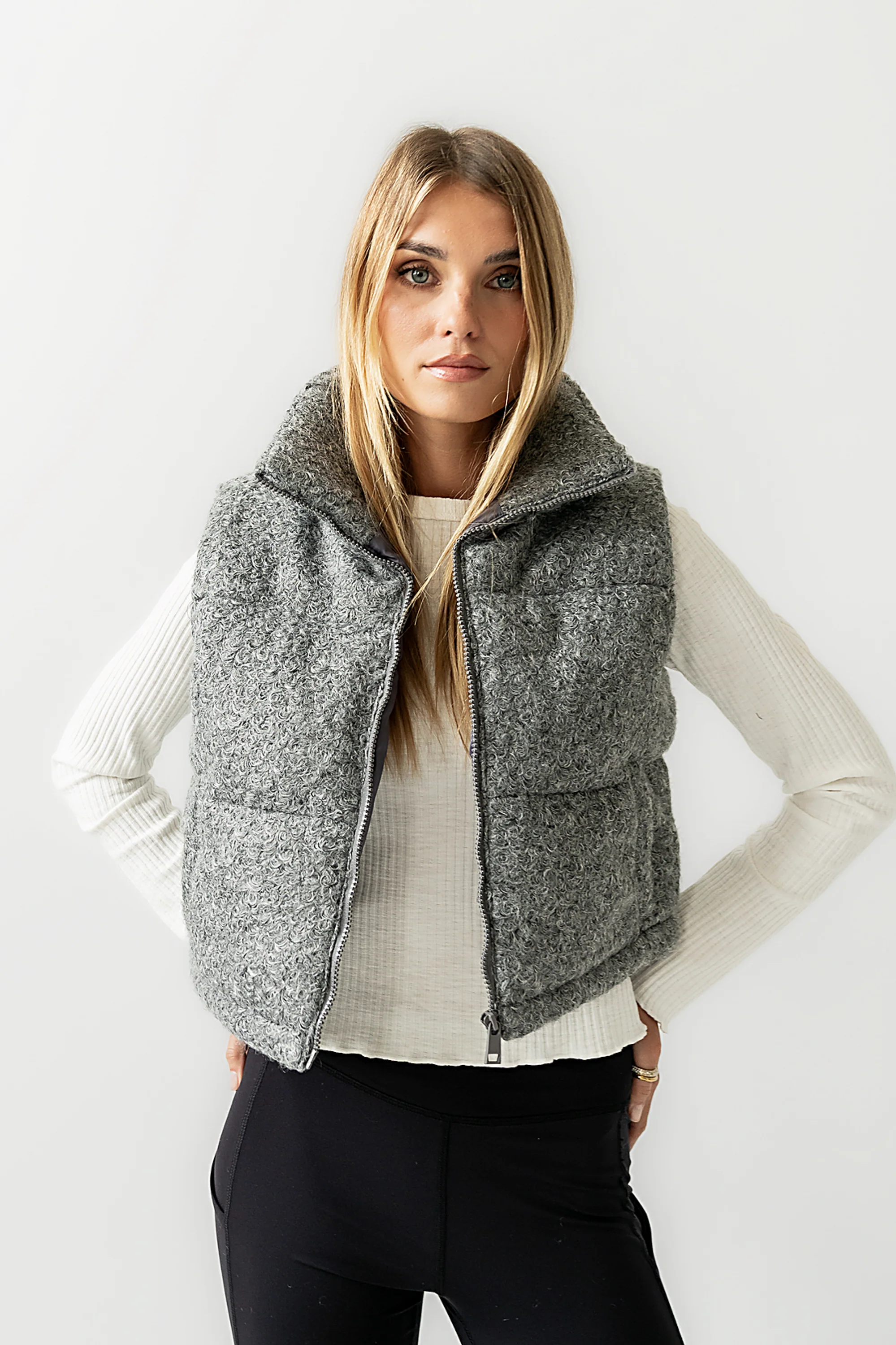 Nolan Puffer Vest in Grey - FINAL SALE - Image 9