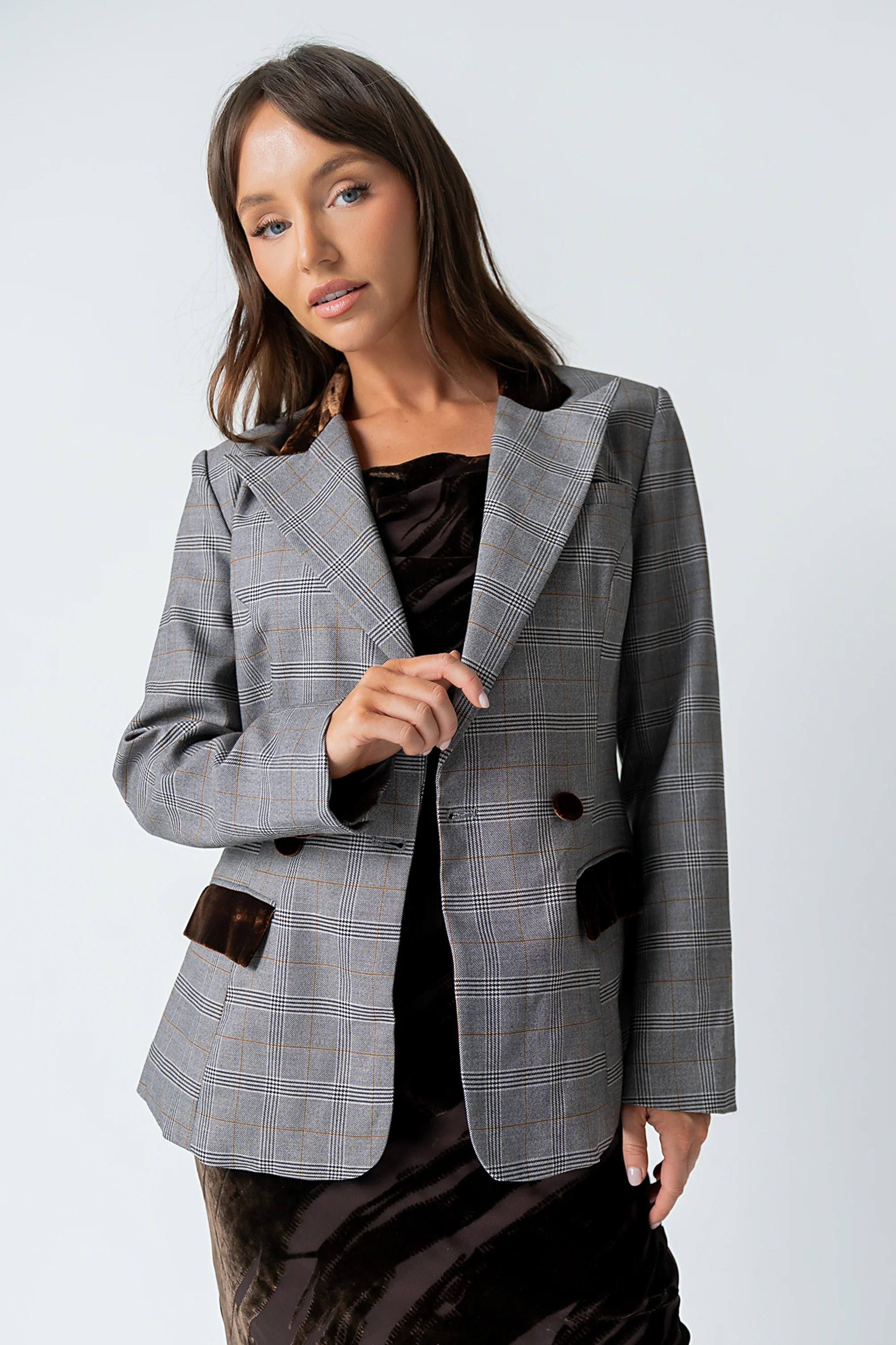 Nona Mixed Media Blazer - FINAL SALE - Image 6
