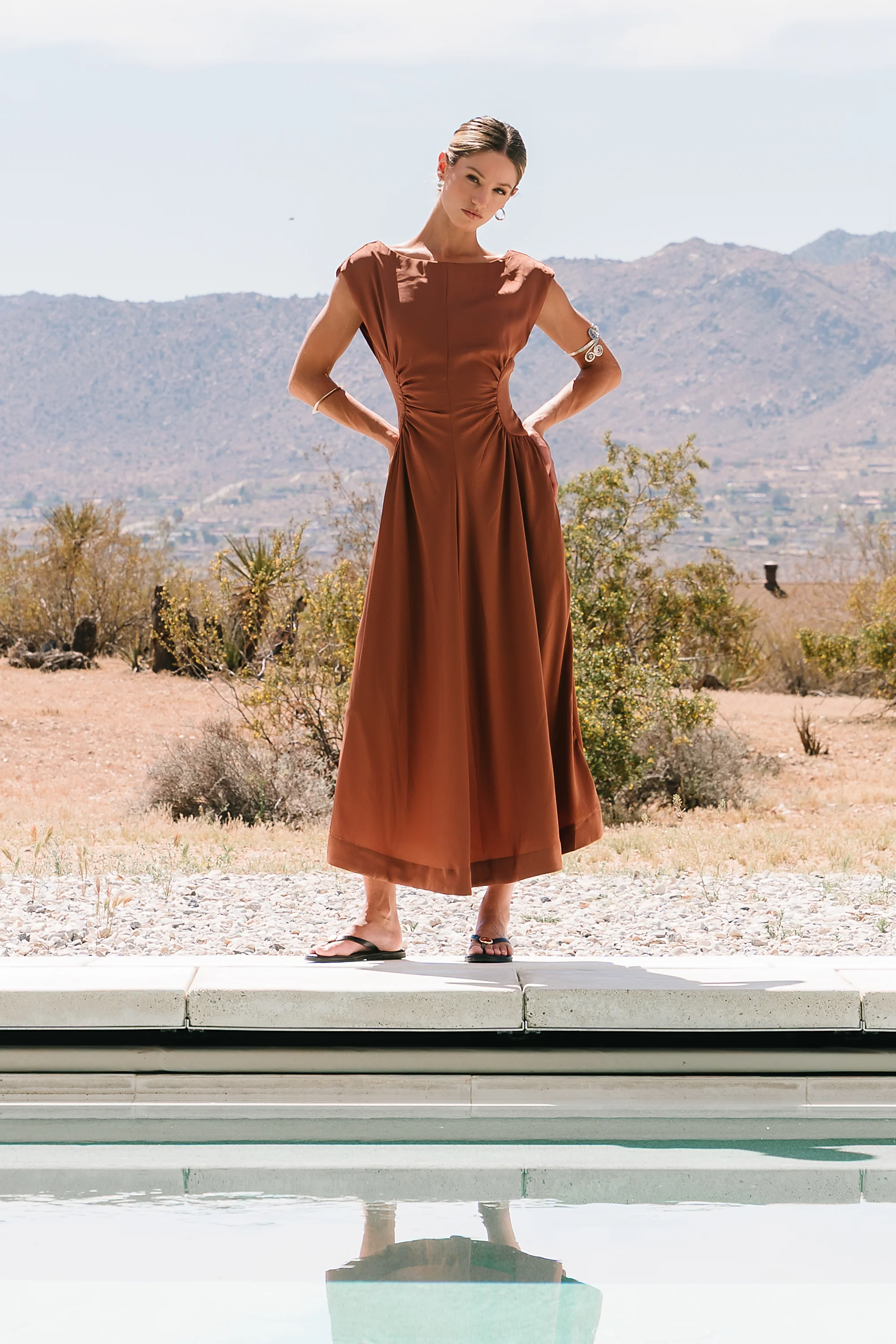 Nora Midi Dress in Terracotta - Image 11