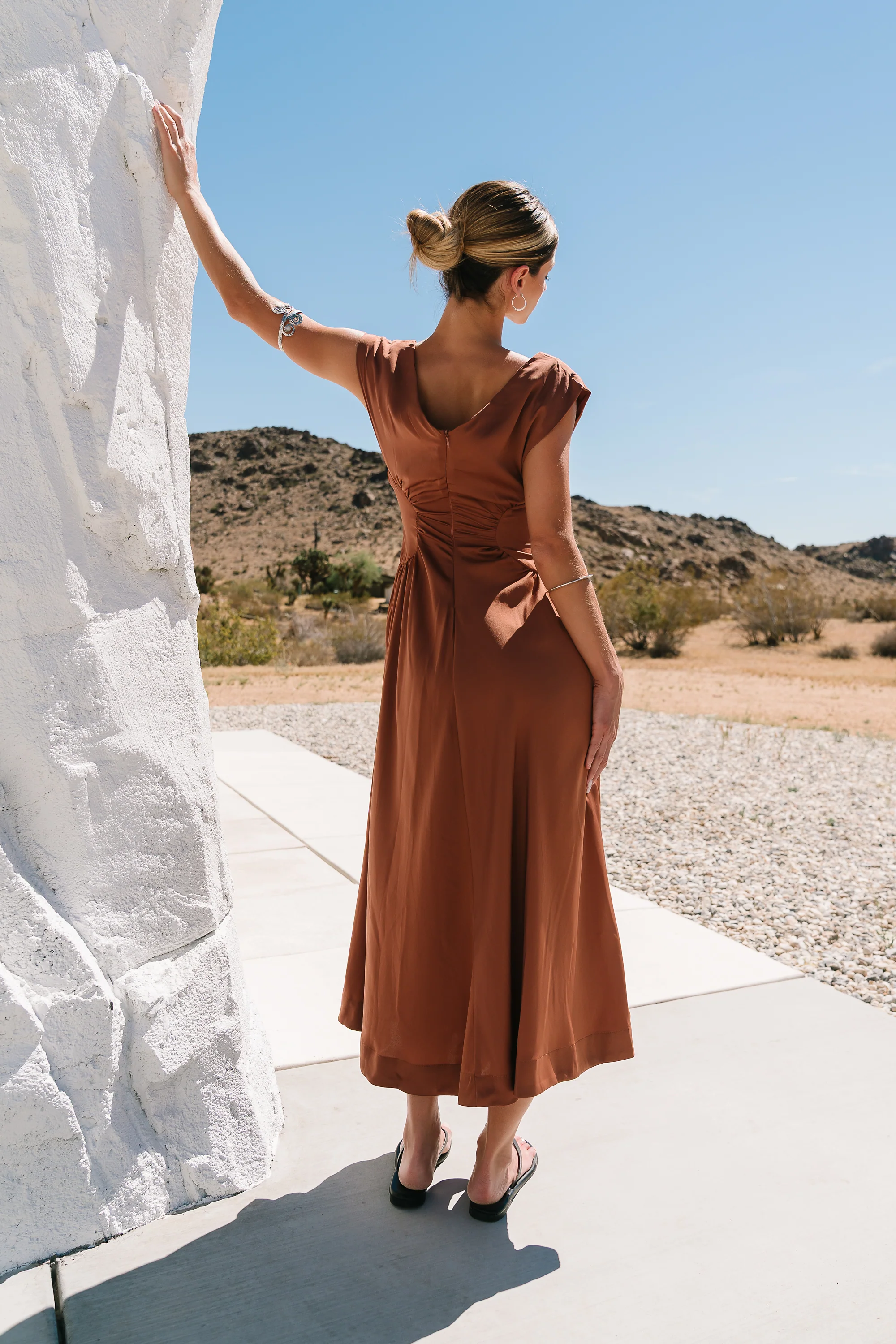 Nora Midi Dress in Terracotta - Image 3