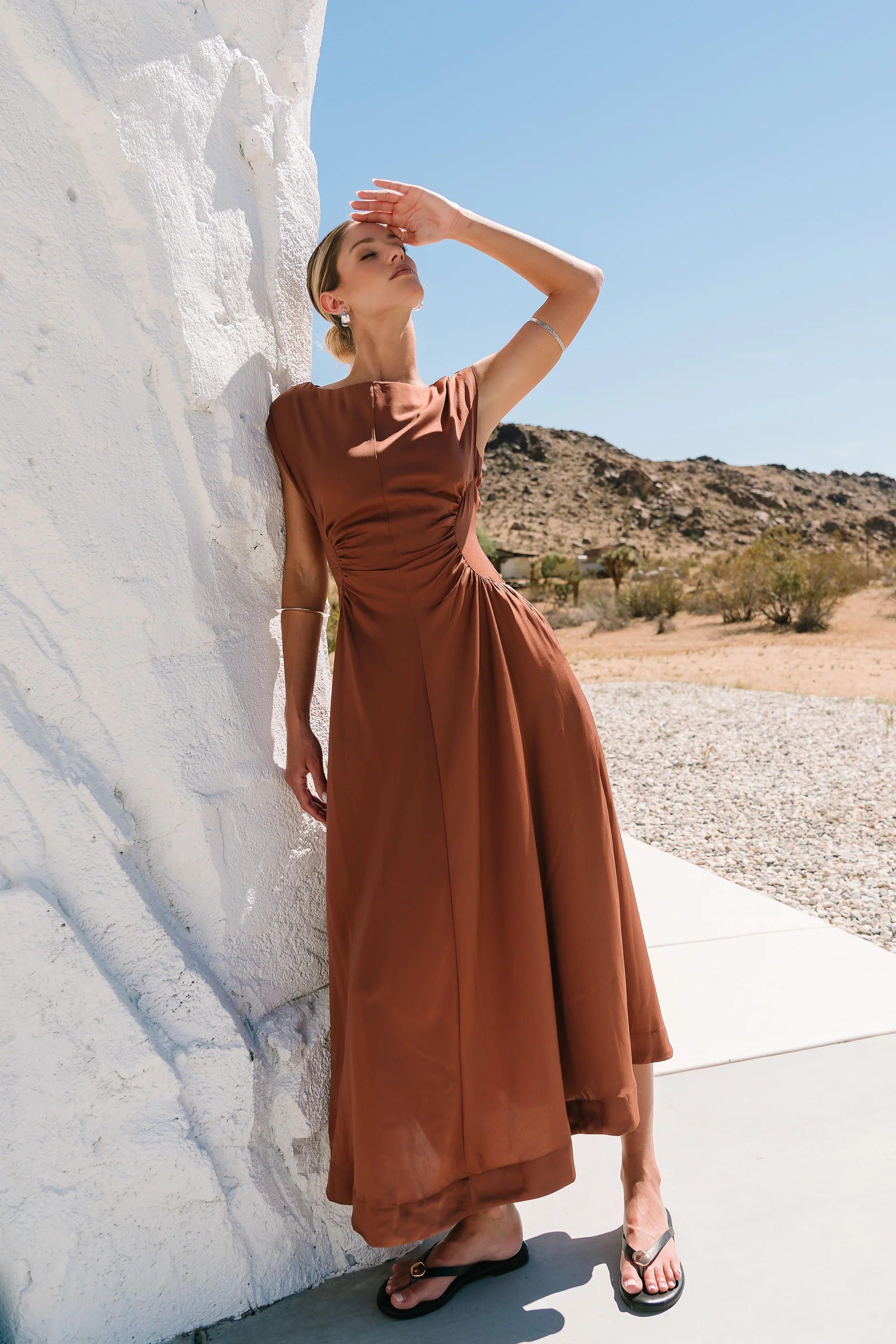 Nora Midi Dress in Terracotta - Image 5