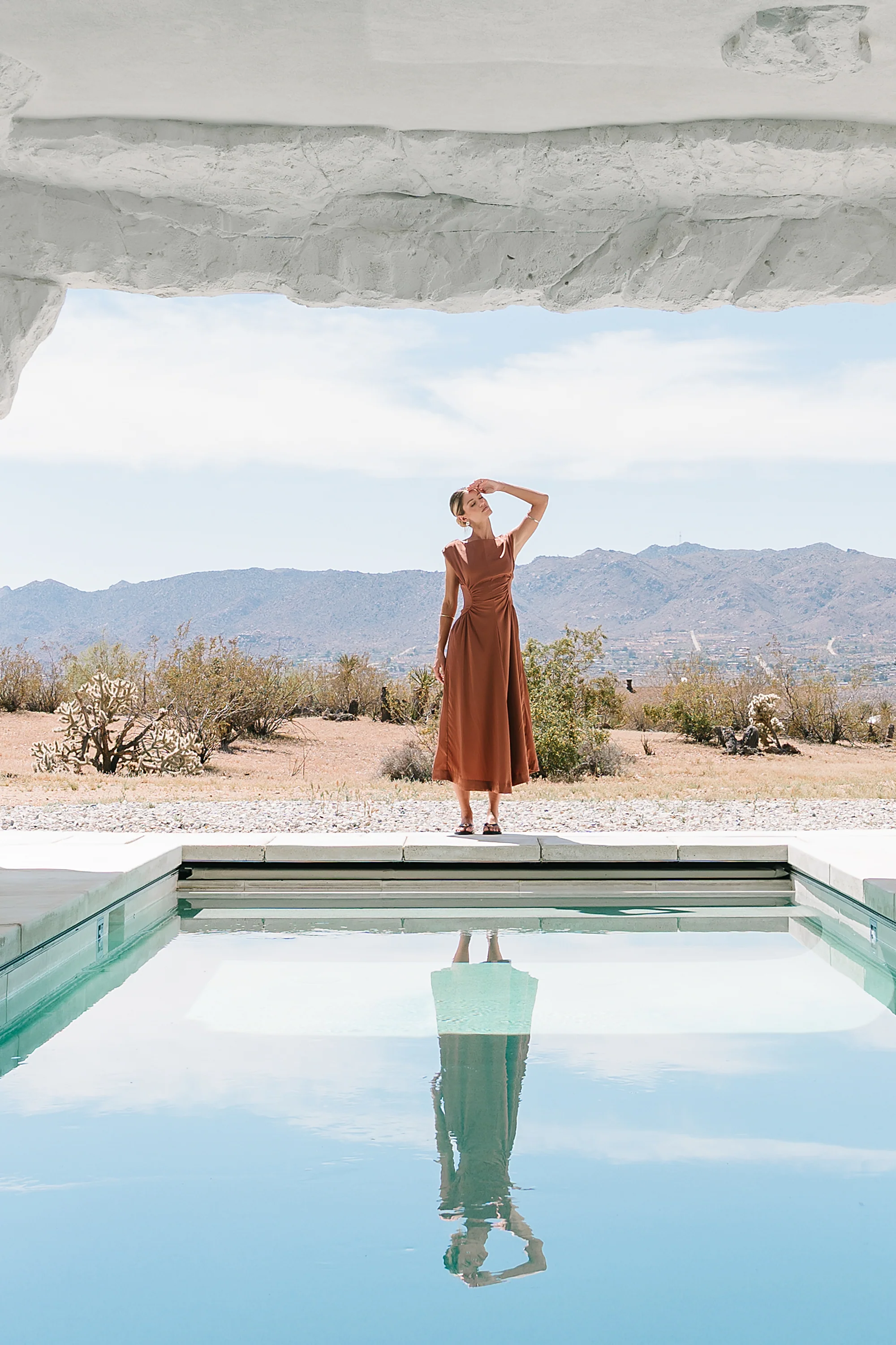 Nora Midi Dress in Terracotta - Image 8