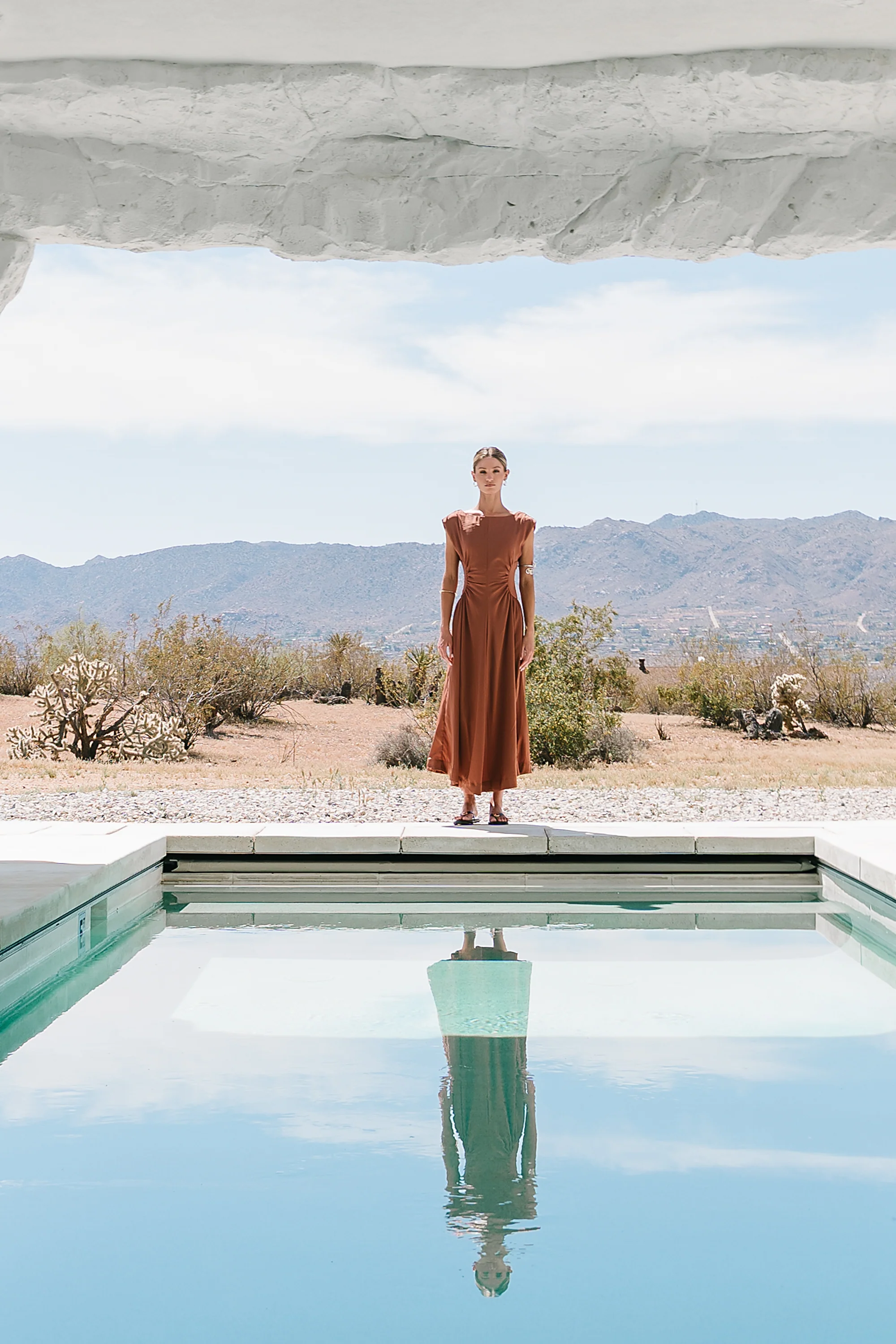 Nora Midi Dress in Terracotta - Image 9