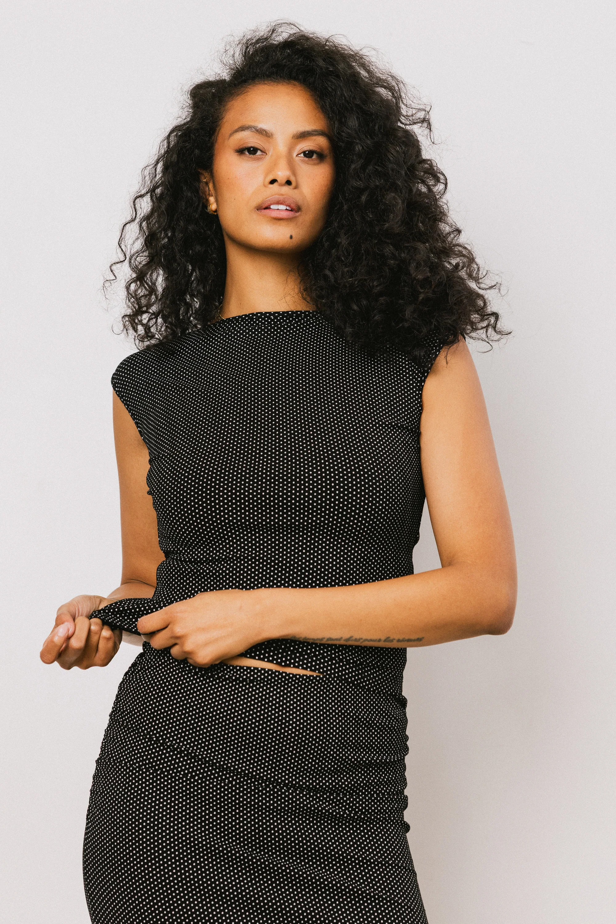 Norah Polka Dot Top in Black - FINAL SALE - Image 8