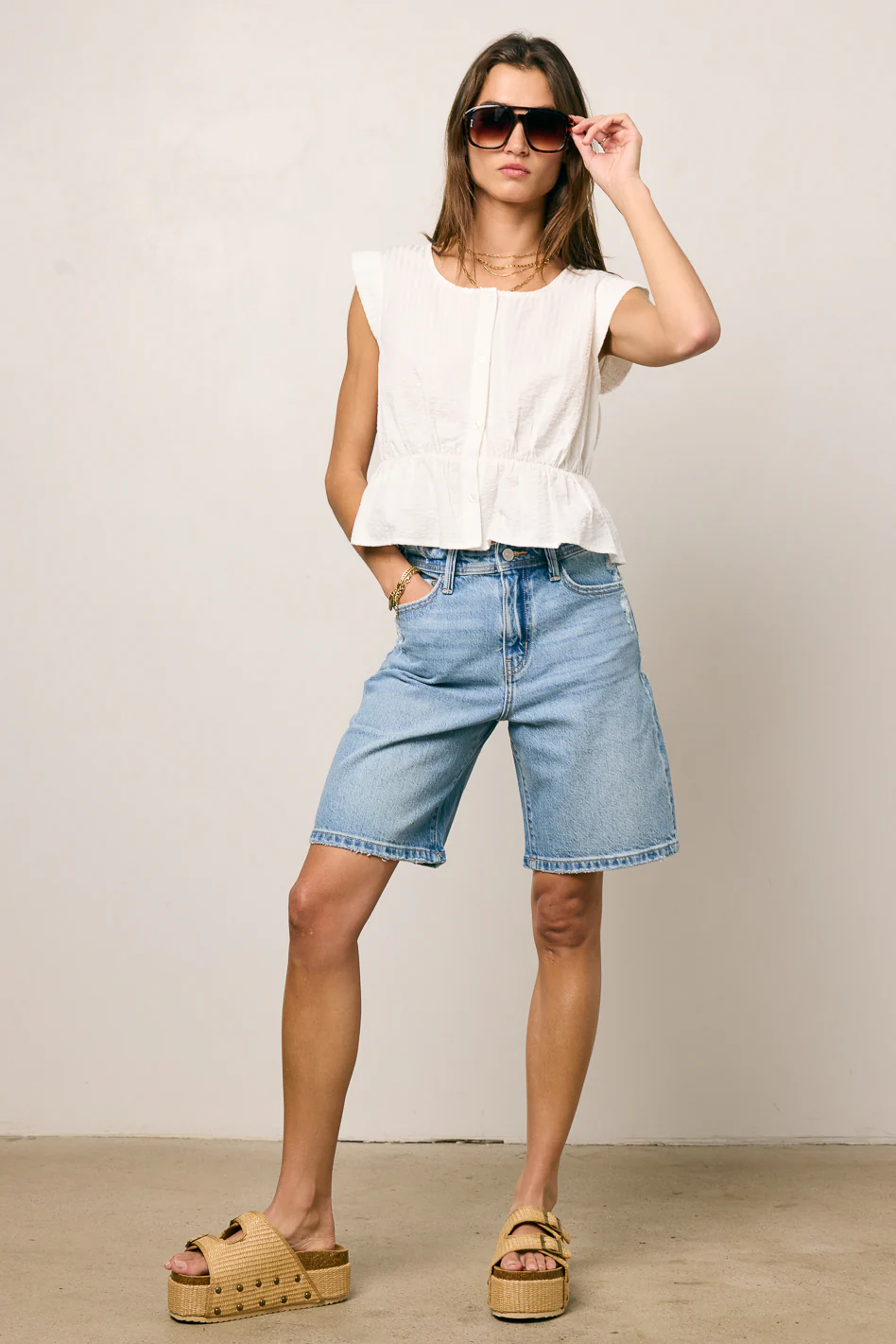 Nori Button Front Blouse - FINAL SALE - Image 2